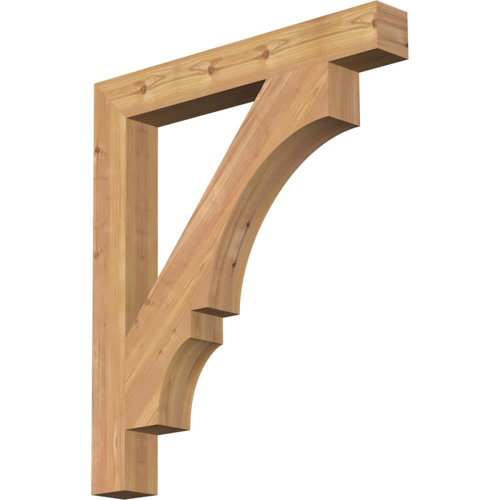 Ekena Millwork BKT04X28X32BOA05SWR Balboa block smooth 3-1/2-in x 28-in x 32-in Western red cedar Brown Wood Standard bracket