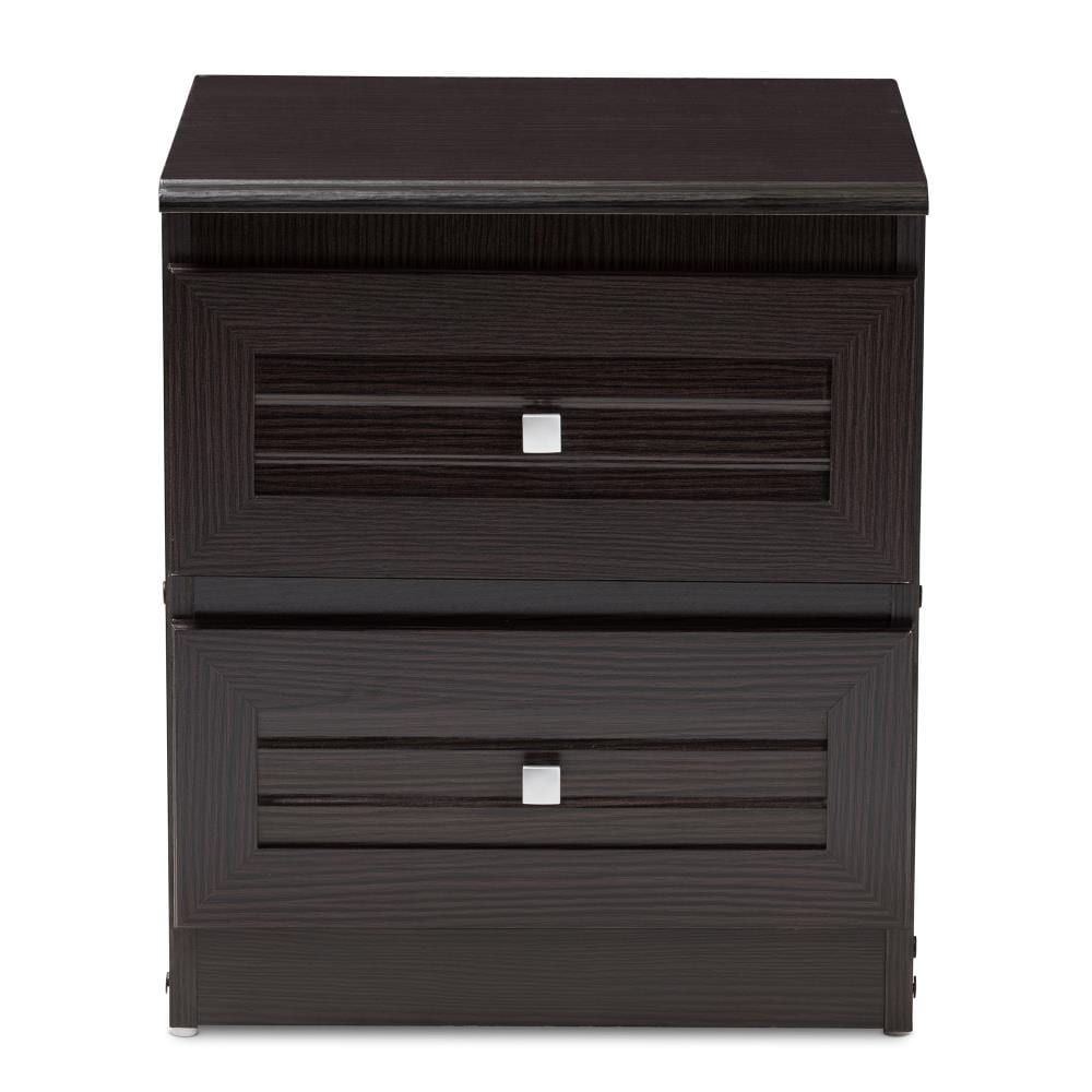 Baxton Studio Carine Espresso Rubberwood Nightstand in the