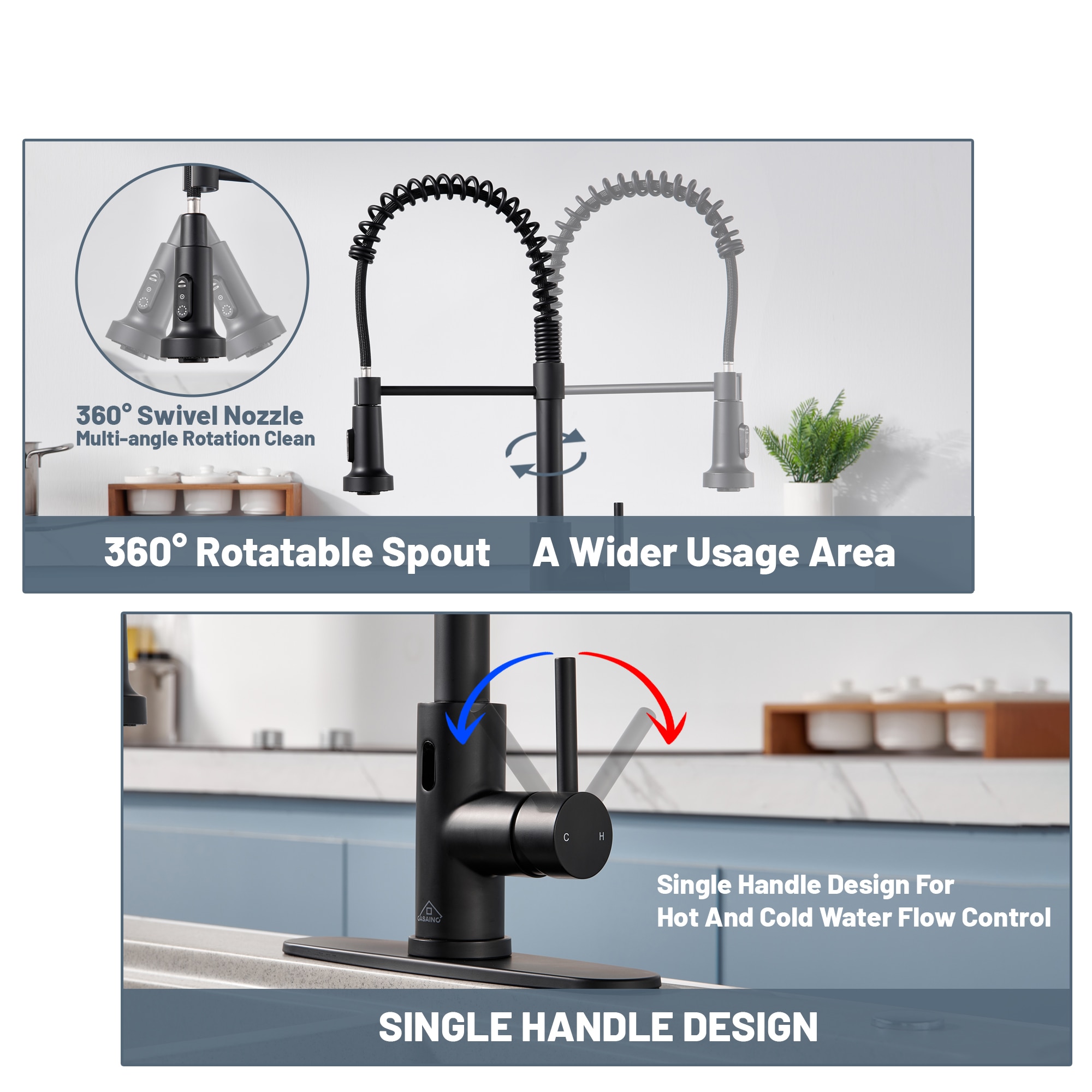 Mondawe MD-D70-MB Kitchen-Faucets - View #7