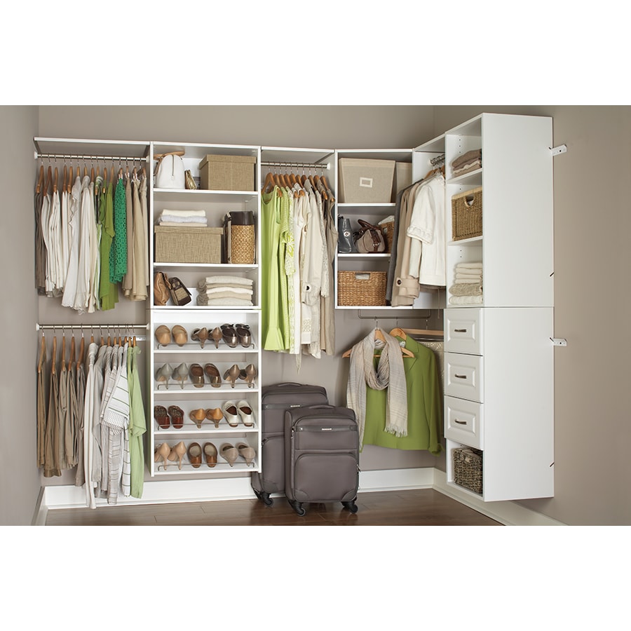 ESTATE by RSI 9.5-ft W x 3-ft H White Solid Shelving Wood Closet System ...
