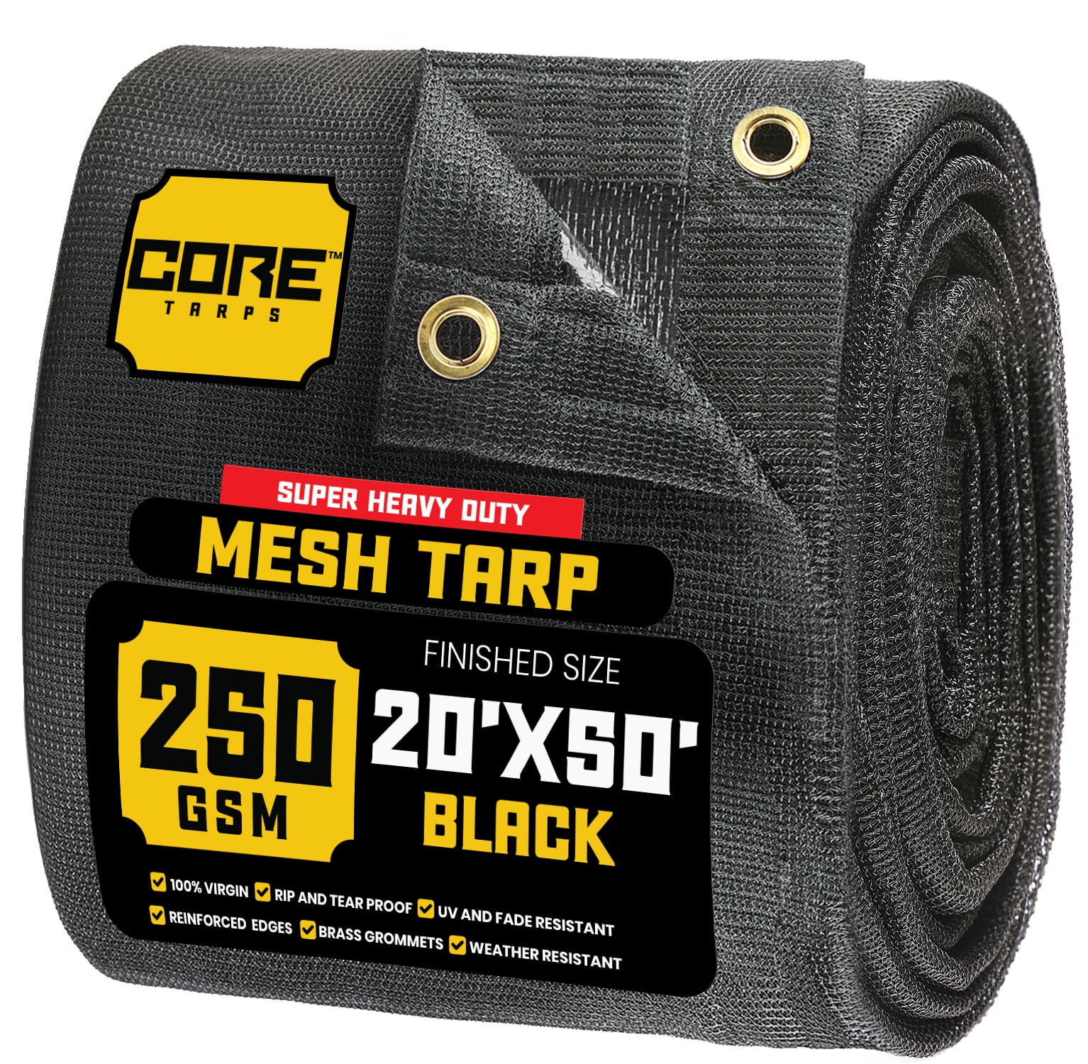 Core Tarps CT-801-20X50 20-ft x 50-ft Black Commercial Polyethylene