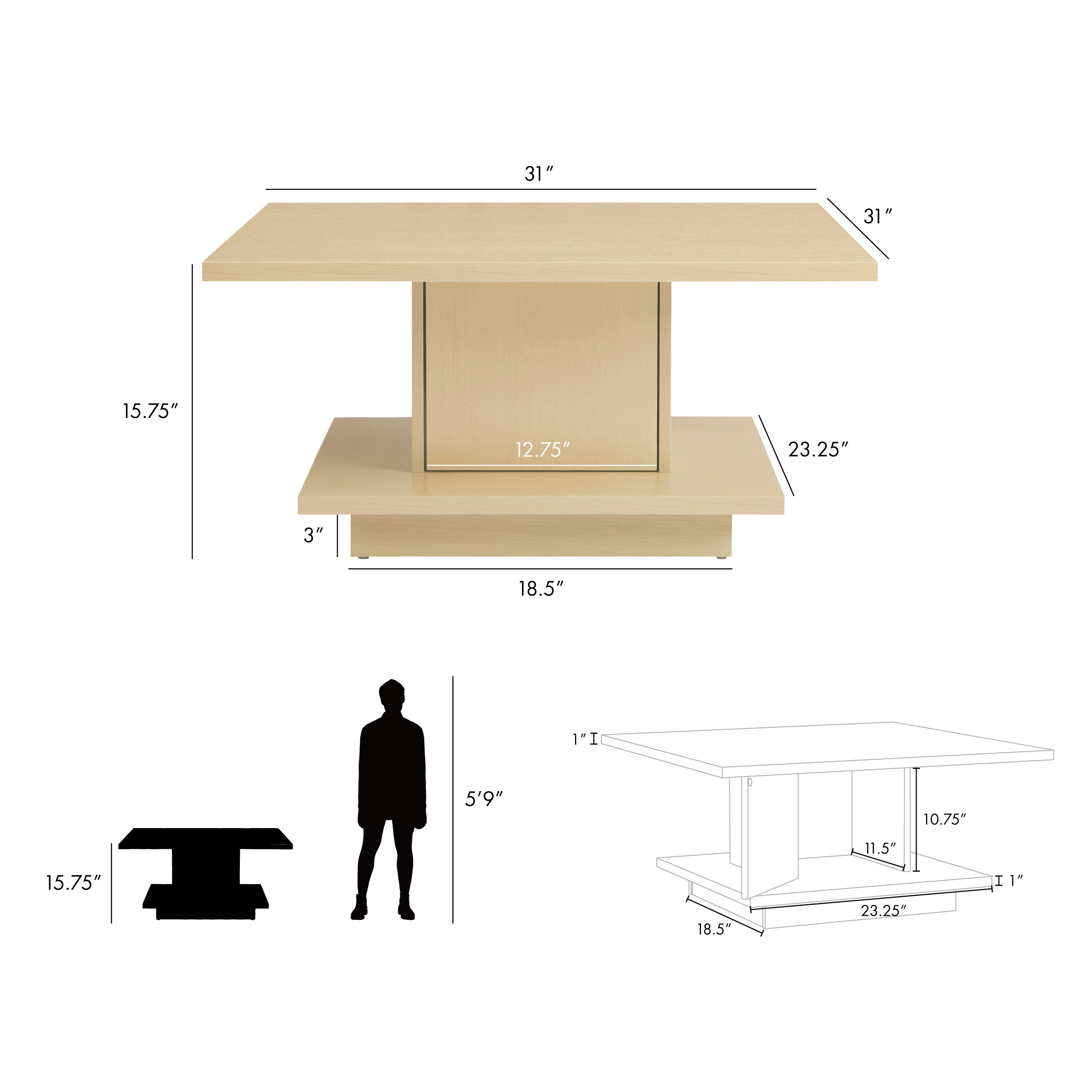 Furniture of America IDI-233181 Coffee-Tables - View #3