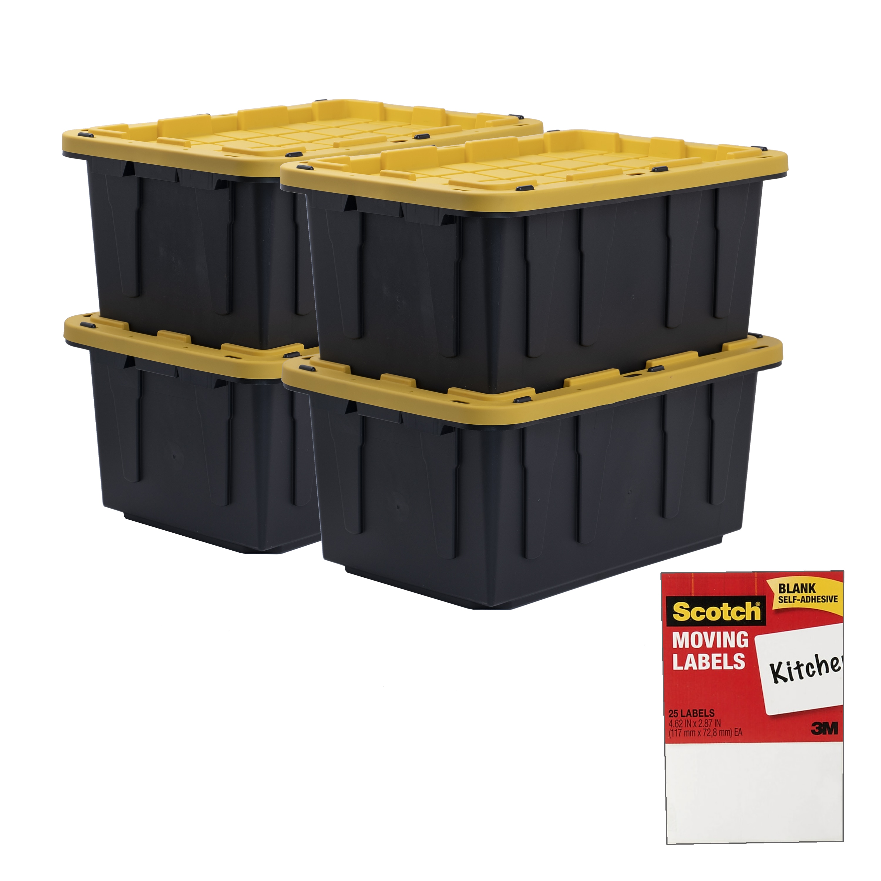 17 Gallon Snap Lid Storage Bin Container Tote Box Durable Plastic