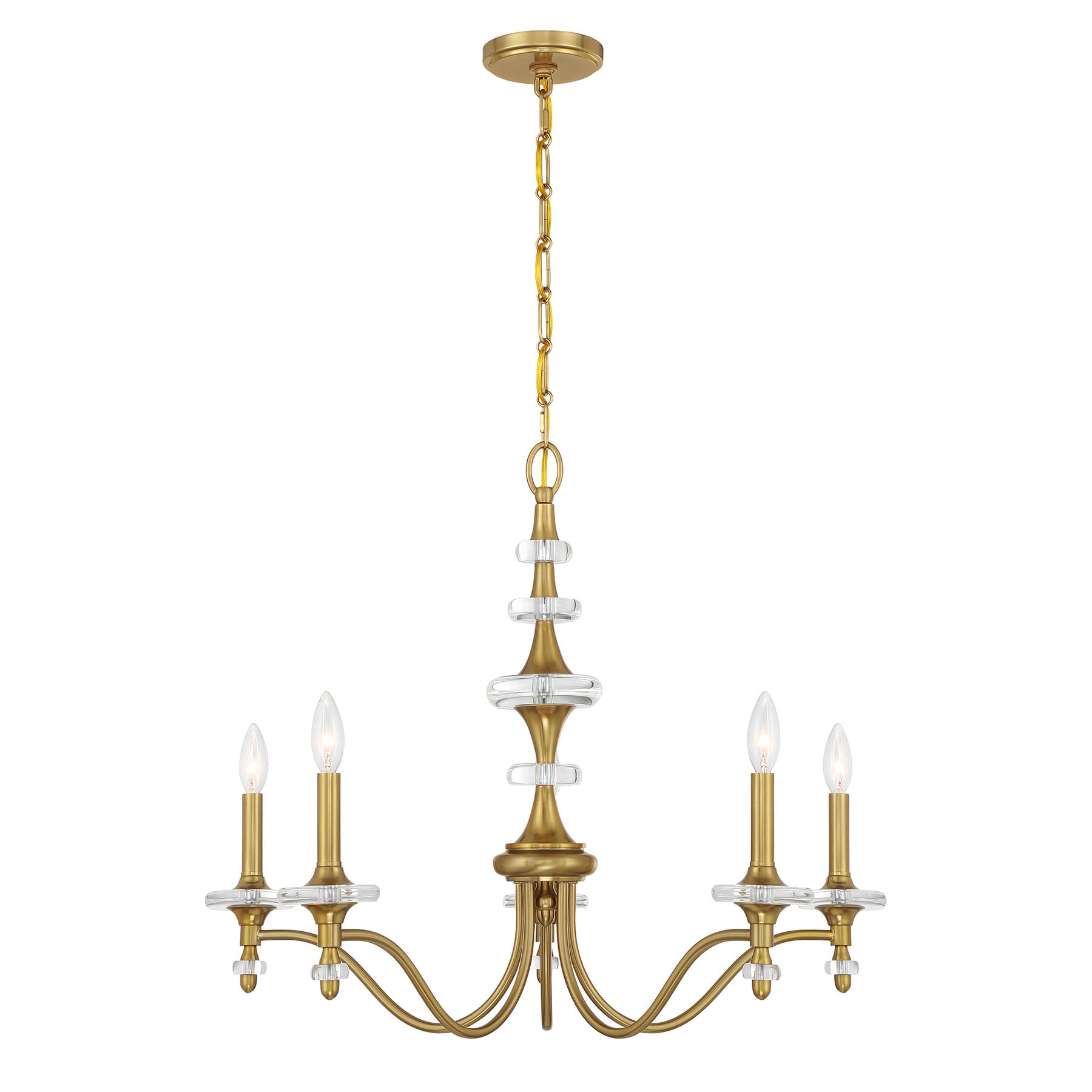 Savoy House Champlain 5 -Light Antique Brass Metal Chandelier