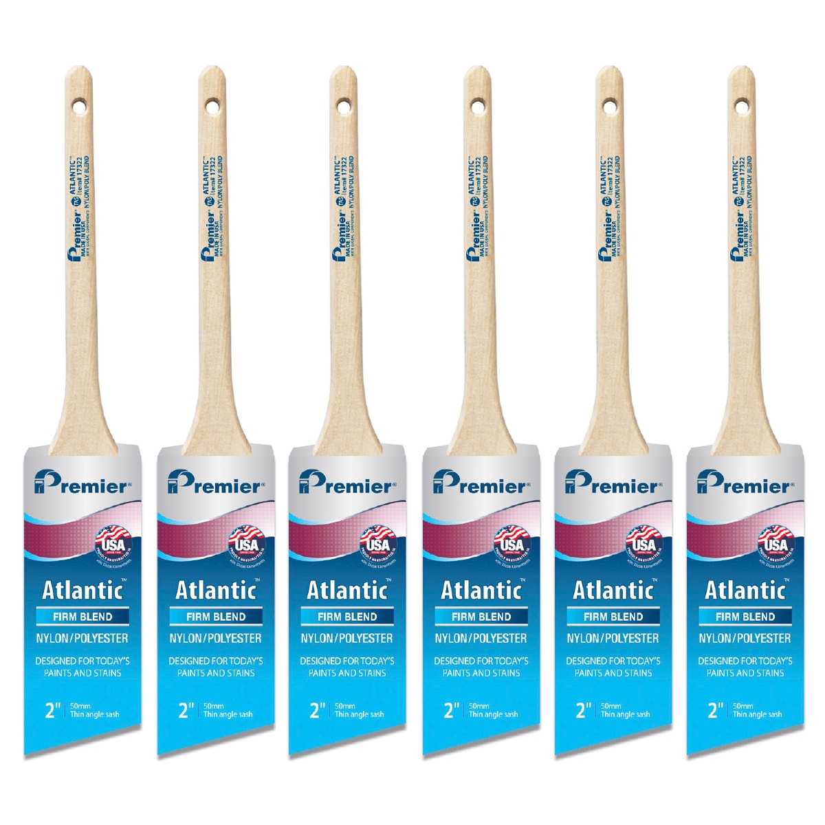 Premier Atlantic 2-in Reusable Angle Wall Trim Brush 6 -Pack