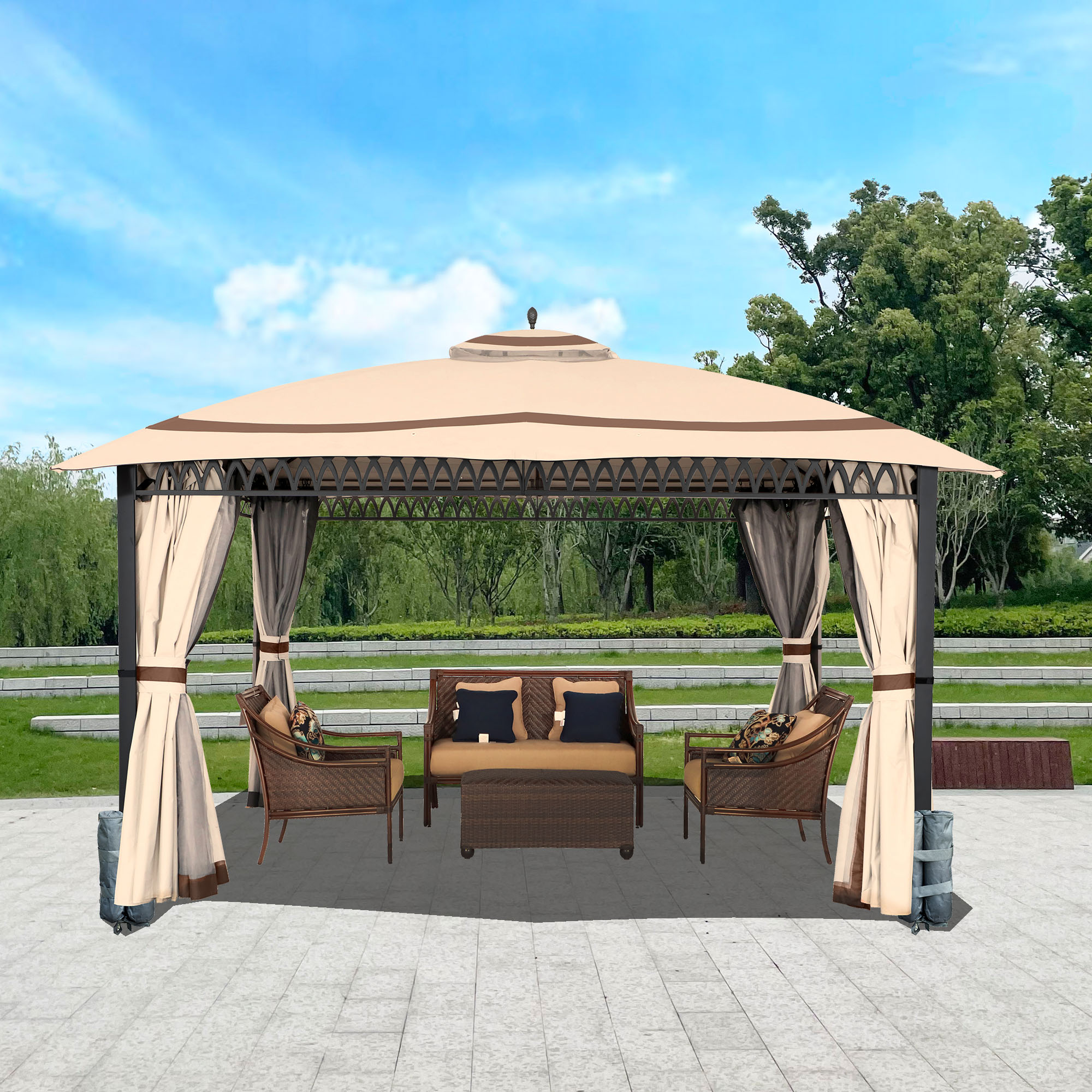StarEcho AHGUS-CM-D1995B-K Wood-Resin-Gazebos - View #6