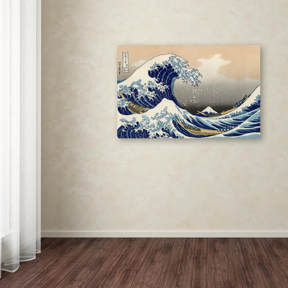 Trademark Fine Art BL0191-C2232GG Katsushika Hokusai "The Great Kanagawa Wave" 22x32 Canvas Art Katsushika Hokusai Multicolor 22-Inches H x 32-Inches W Landscape Canvas Print