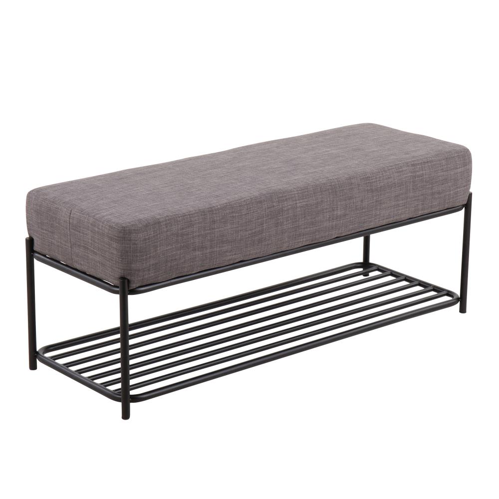 Simplify Modern Black Storage Bench with Storage 32-in x 12.6-in x 18-in in  the Benches department at