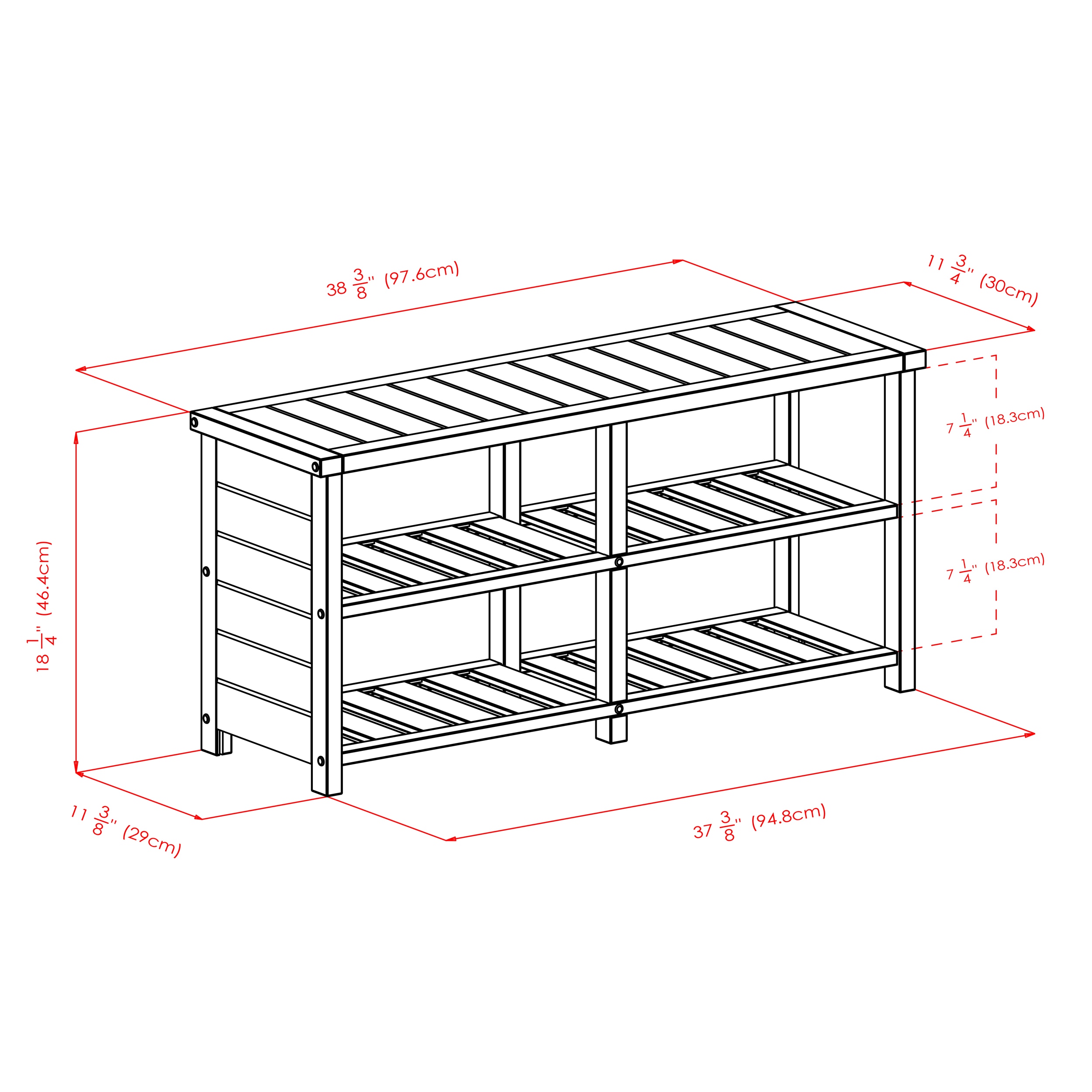 Natural Teak Wood Keystone Entryway Shoe Storage Bench