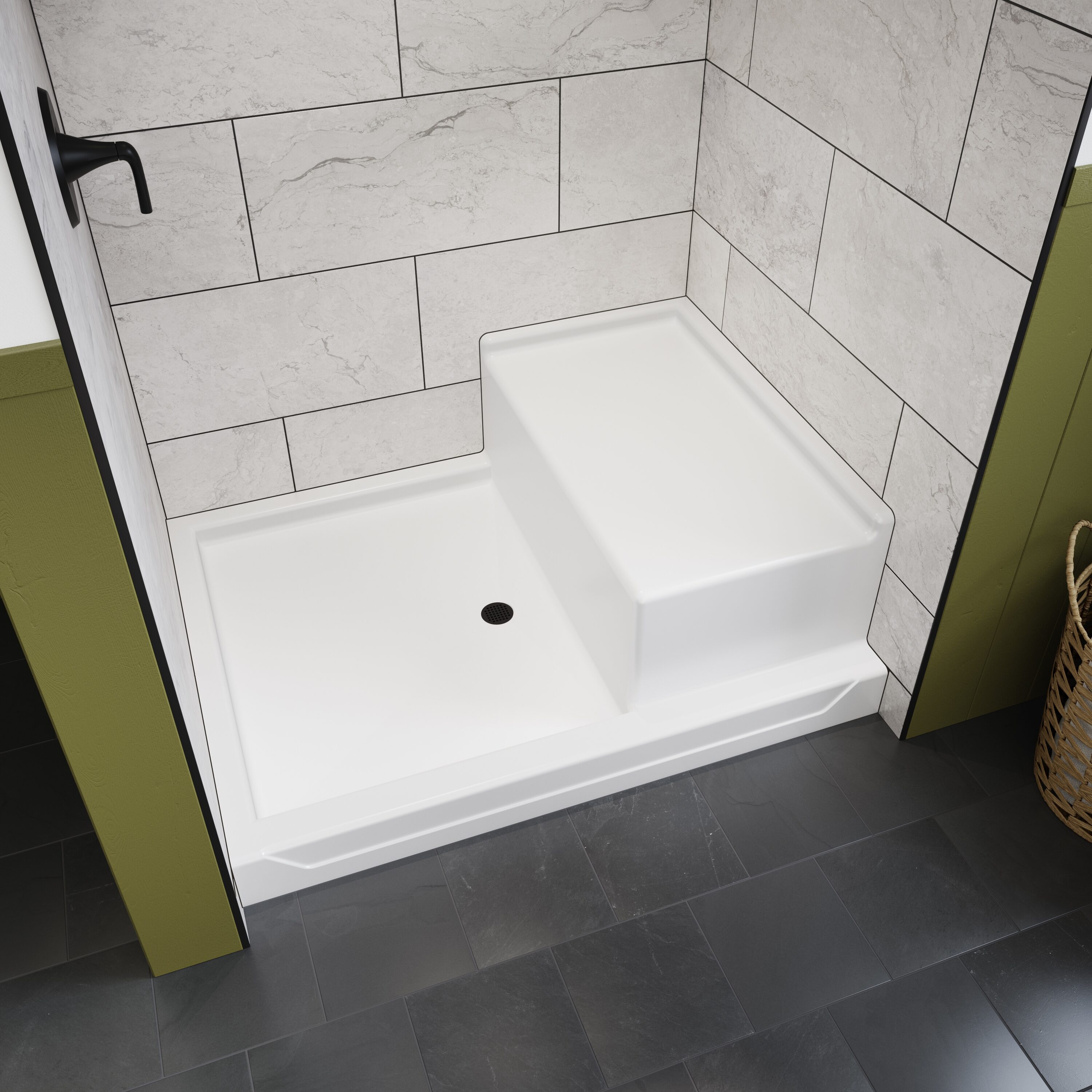 Laurel Mountain LM4836SB1SRWHTG Shower-Floors - View #2