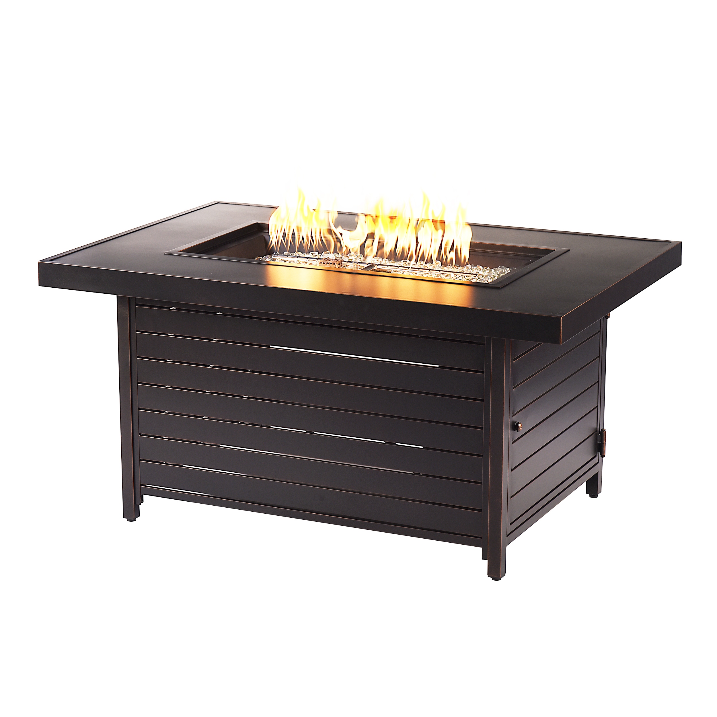 Oakland Living JAKAR-FPT-AC 48-in W Black Portable Aluminum Rectangle Liquid propane Fire table
