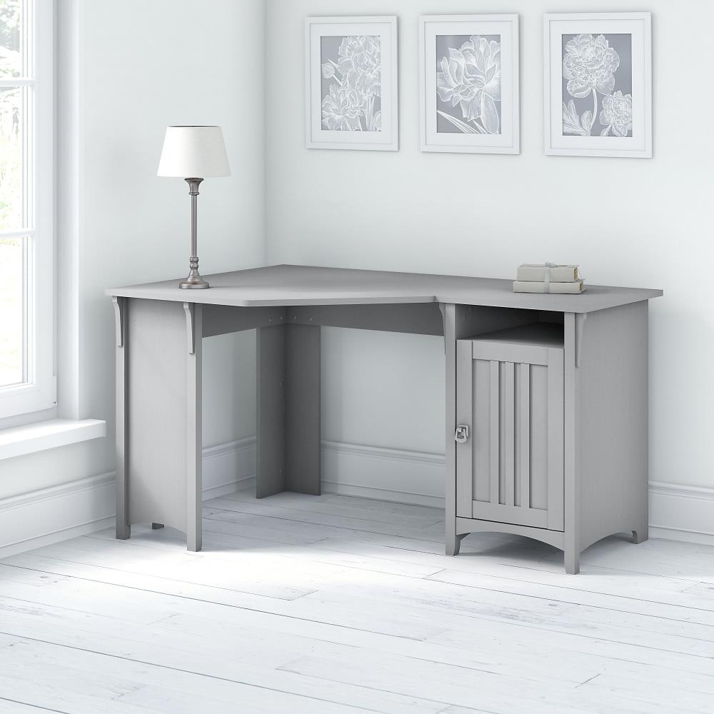 Bush furniture salinas 55w corner desk with storage deals in antique white