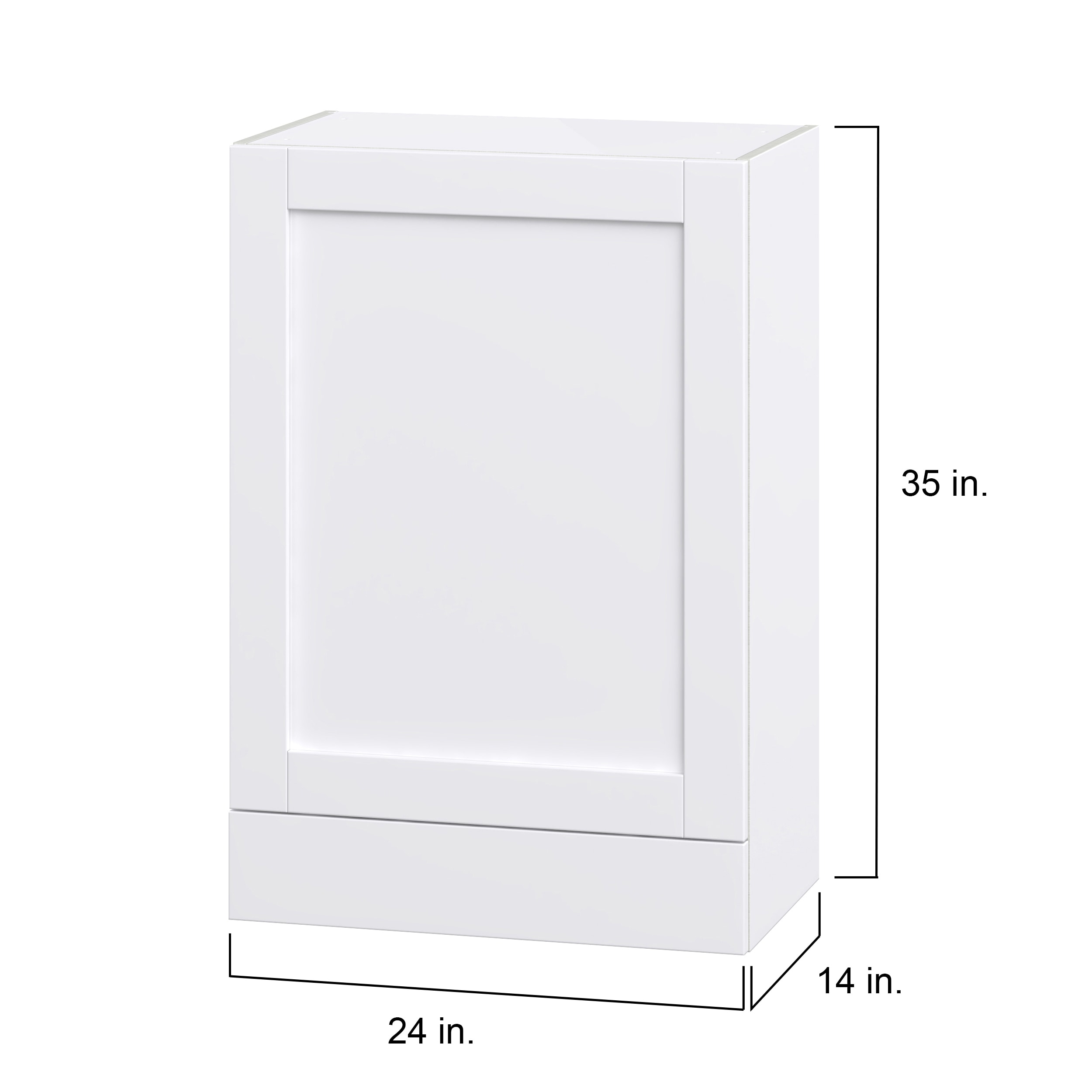 Hugo&Borg Rosemont 24-in W x 35-in H x 14-in D Glacier White 1-Drawer Wall Fully Assembled Cabinet (Flat Panel Shaker Style)