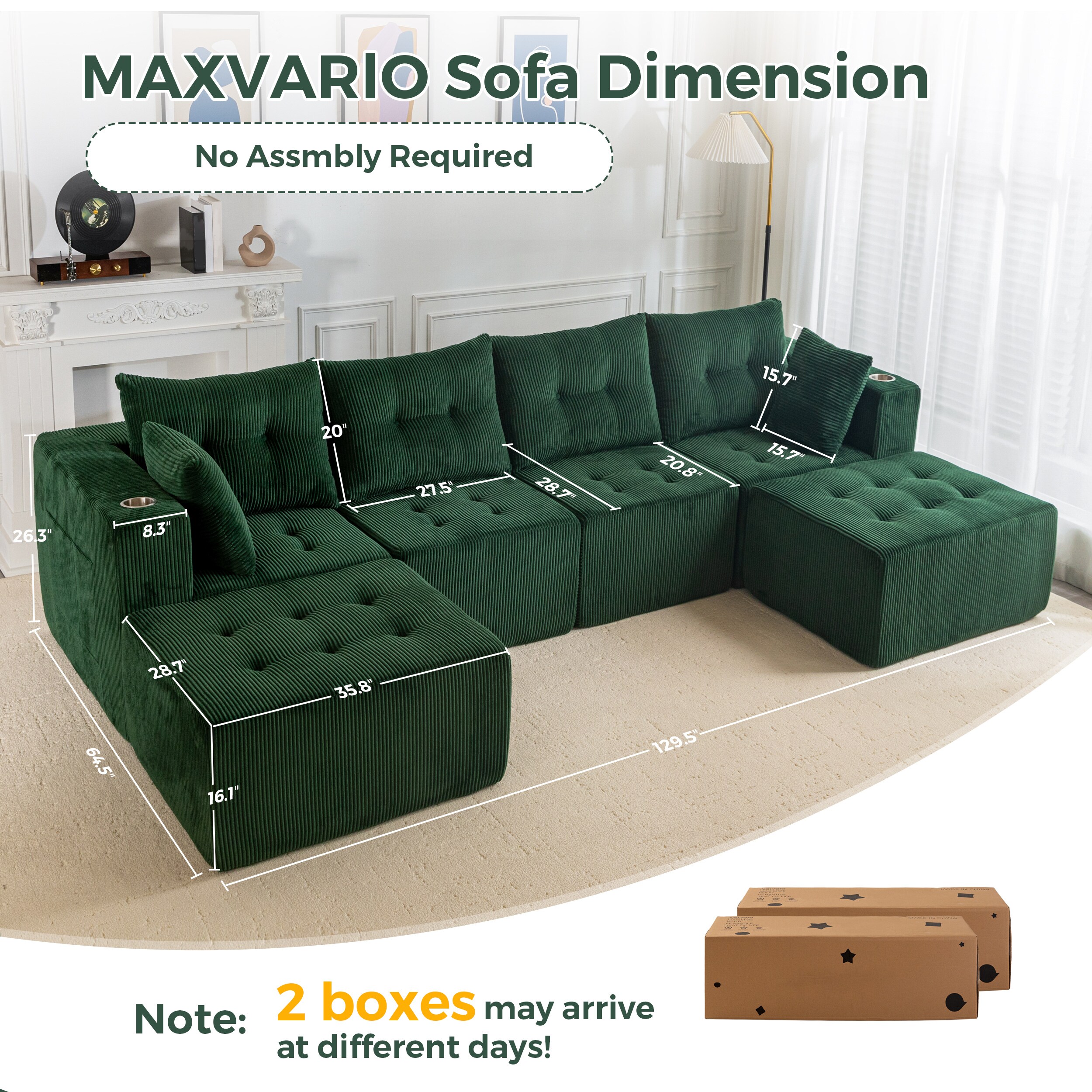 MAXYOYO M-A97-GREEN-AC2B2D Sofas-Loveseats - View #2