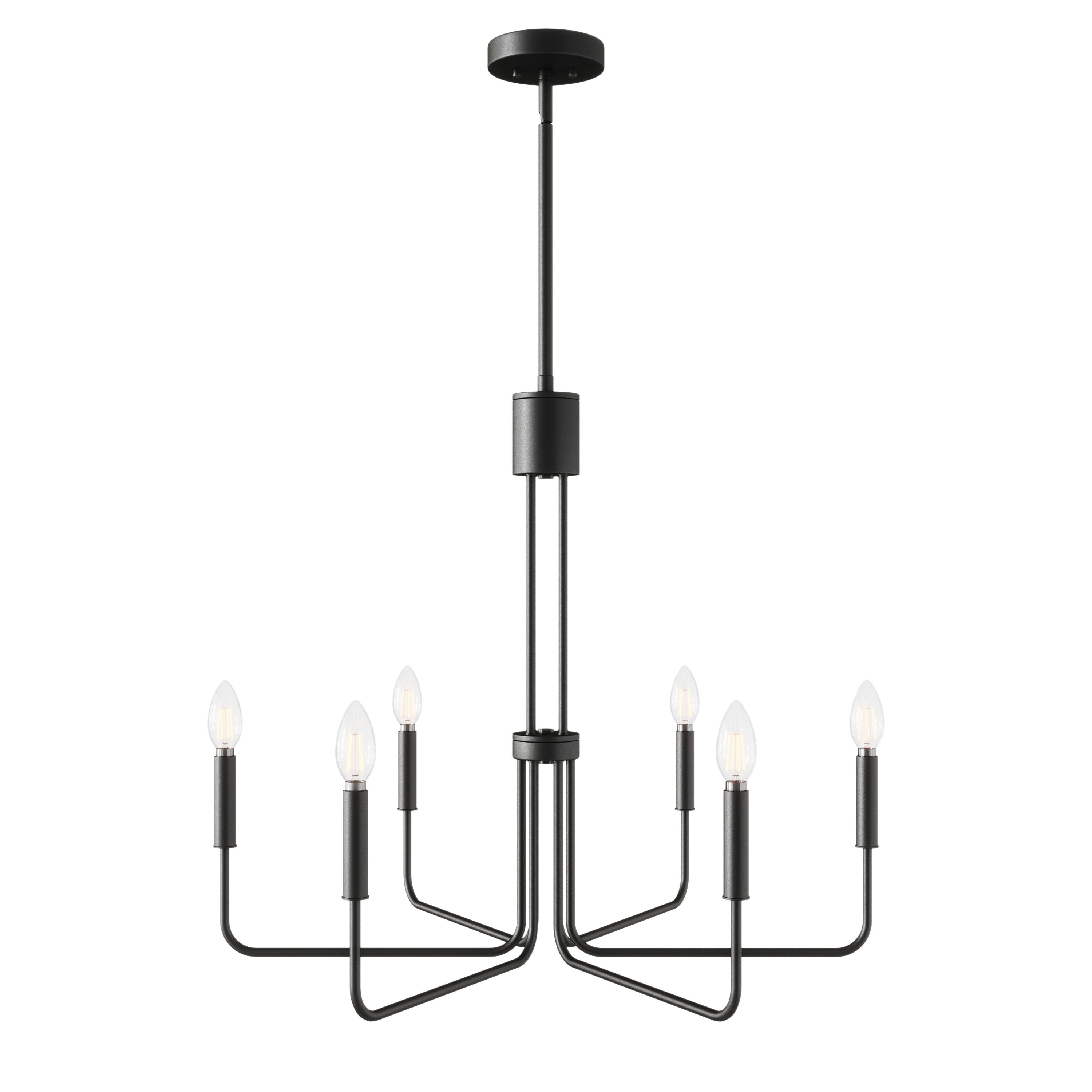 Aiwen P-HEJ5204-6 6 -Light Black Industrial For Use in Bedrooms, Dining Rooms, Foyers, Kitchens, Living Rooms Chandelier