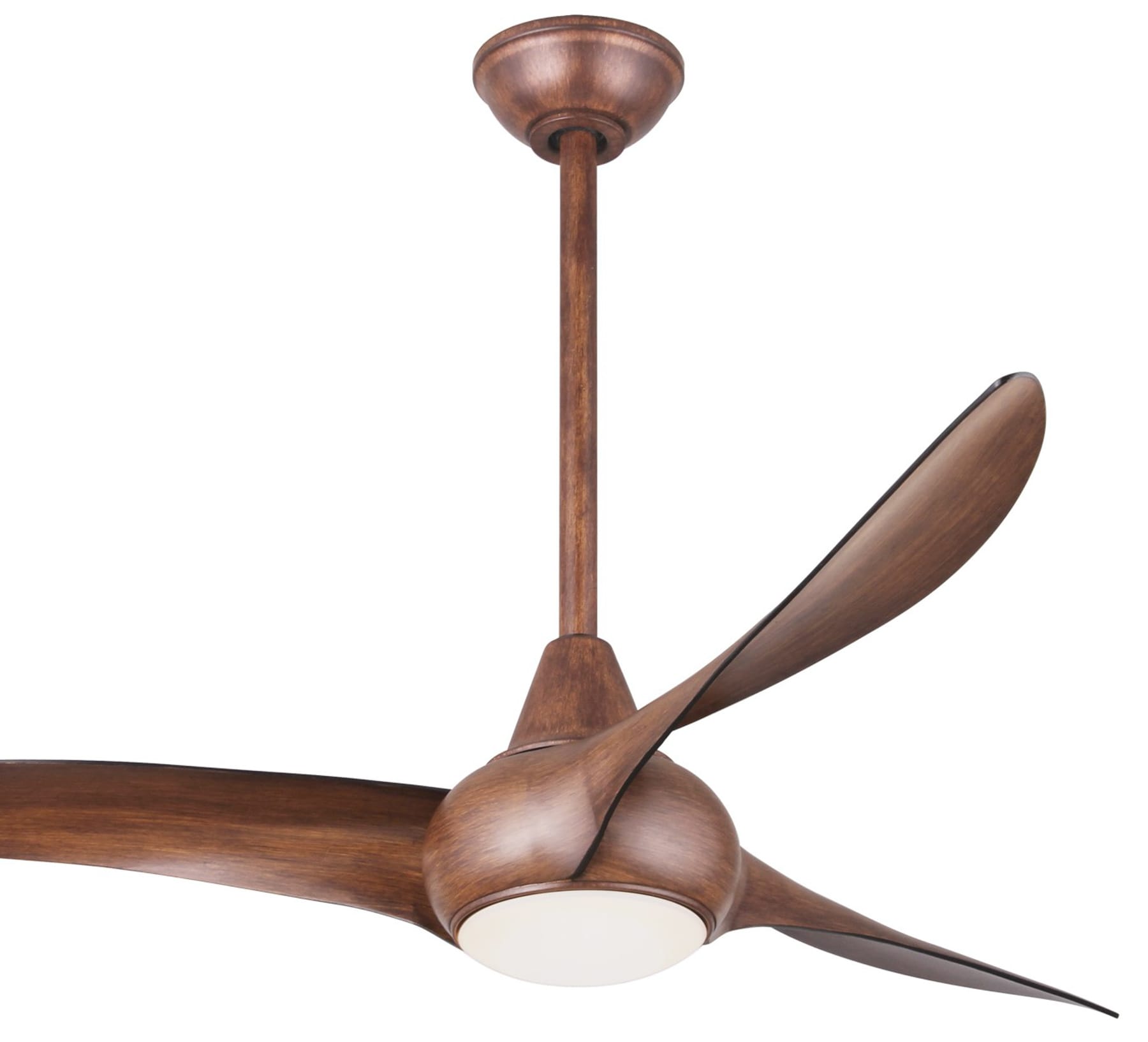 minka aire light wave distressed koa led ceiling fan with remote