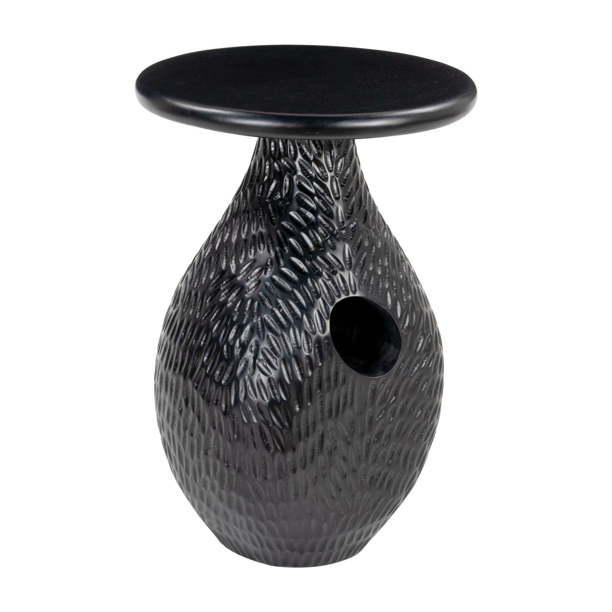 ZUO 110244 14.2-Inches W x 20.1-Inches H Black Wood Round Modern End Table