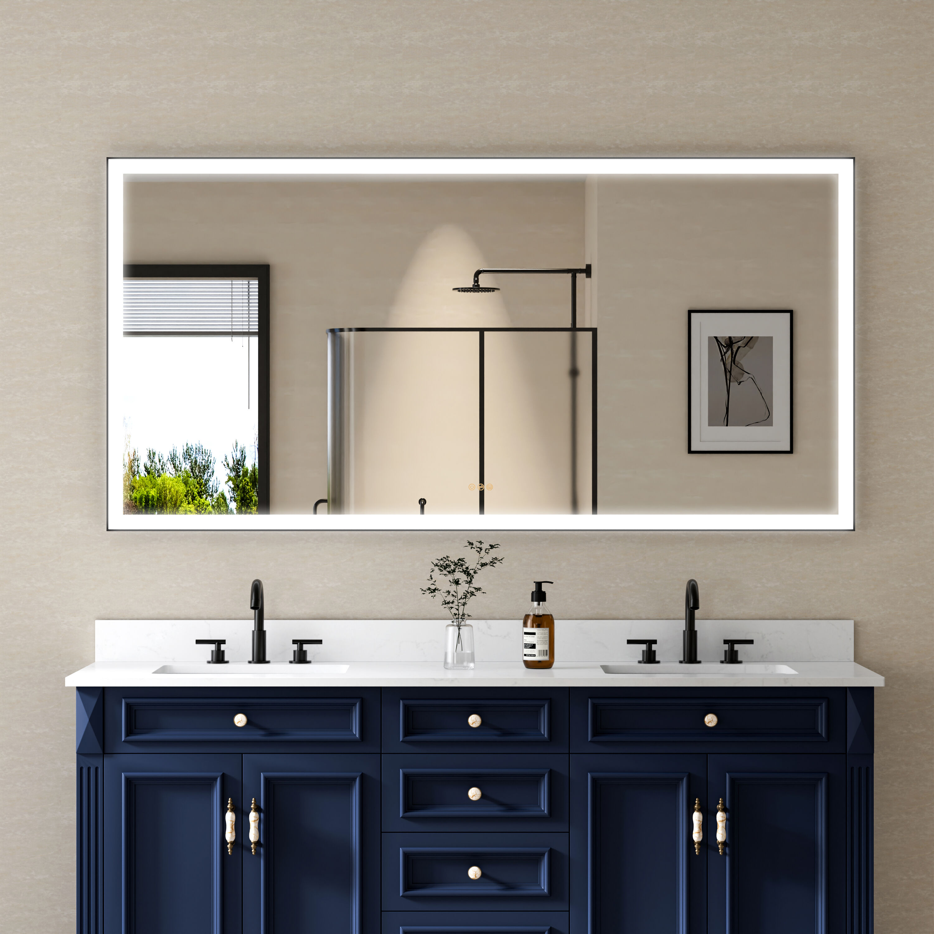 WELLFOR W5FM7236MB Framed-Bath-Mirrors - View #14