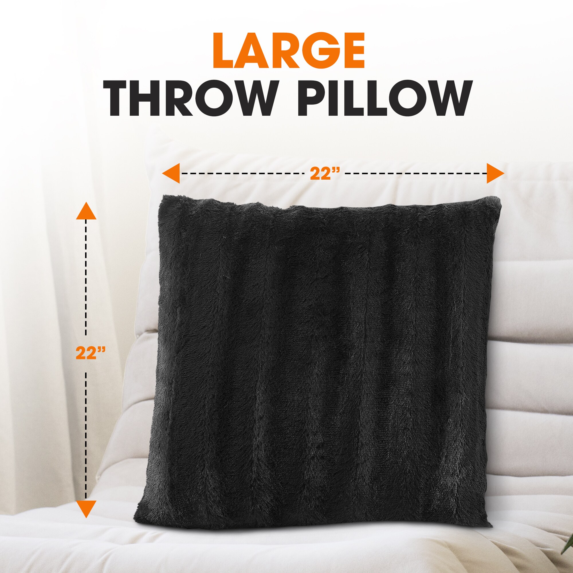 Cheer Collection CC-FFPL2PK-22X22-BLK Accent-Pillows - View #2