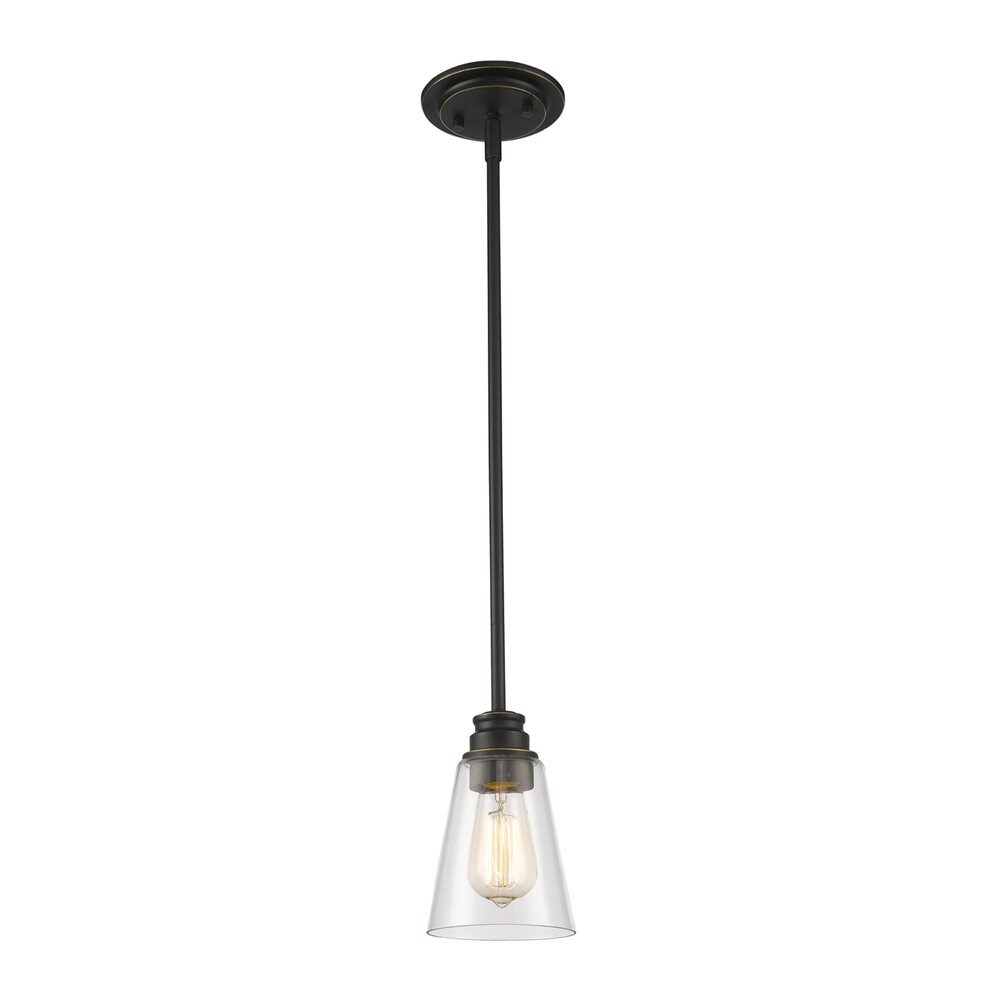 Z-Lite 428MP-OB Annora Olde bronze Modern/contemporary Clear glass Bell Mini Hanging Pendant light