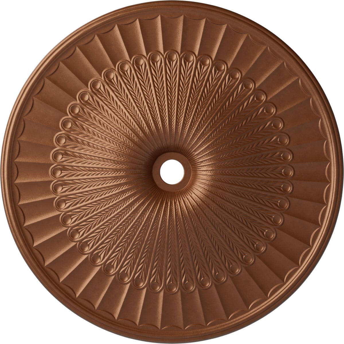 Ekena Millwork CM51GLPOS Galveston 51-in W x 51-in L Painted Polished Copper Polyurethane Whole Ceiling Medallion
