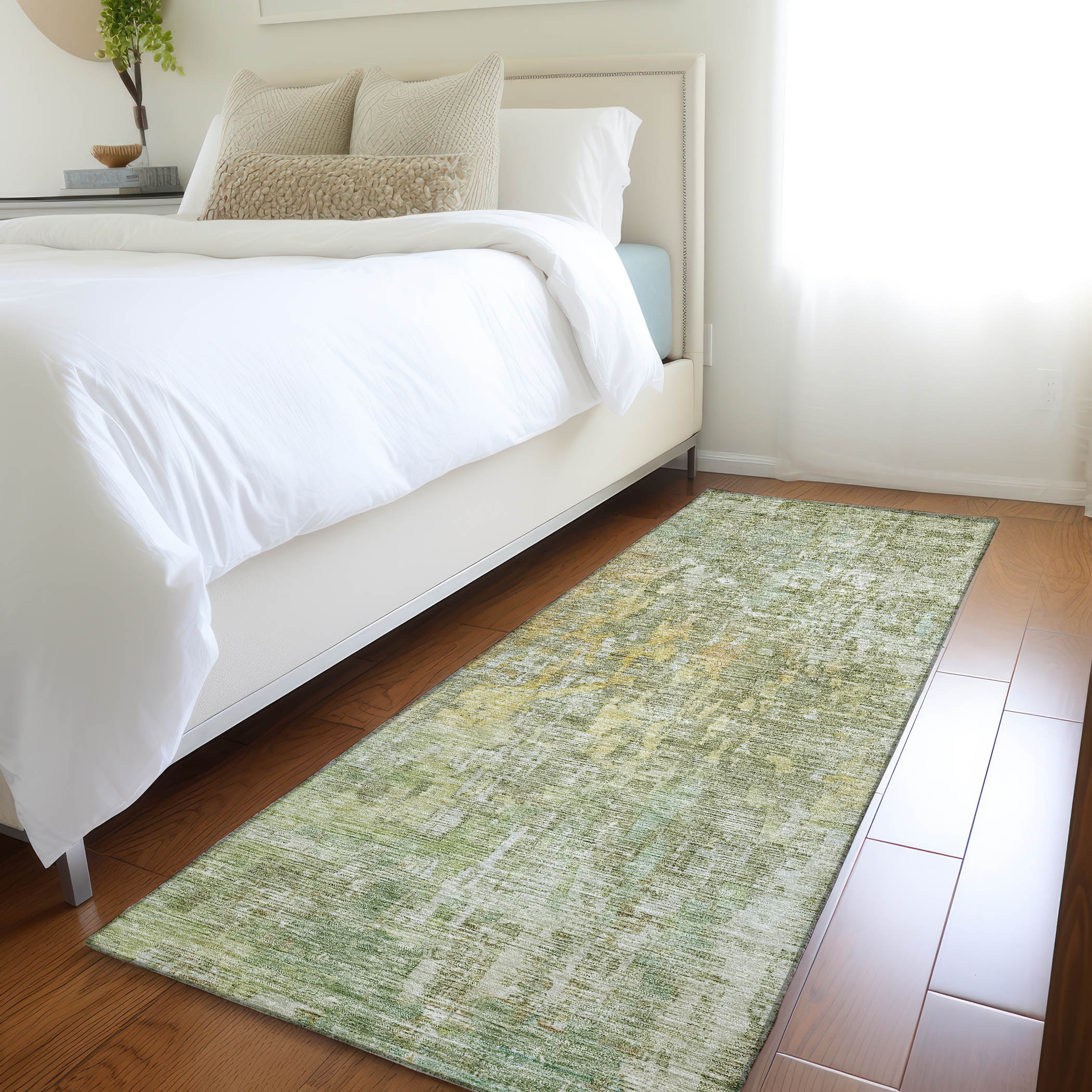 Addison Rugs ACN1237SA2X8 Chantille ACN1237SA 2 x 7 (ft) Polyester Sage Rectangular Indoor/Outdoor Geometric Machine washable Runner rug