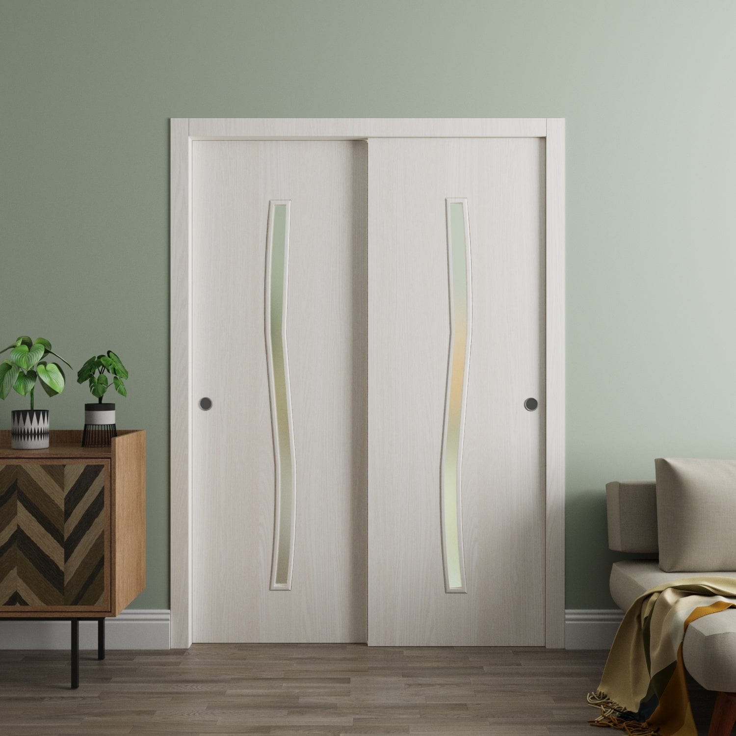 SARTODOORS Sliding Closet Bypass Doors 36 x 96 in - LUNO 2003 Ash ...