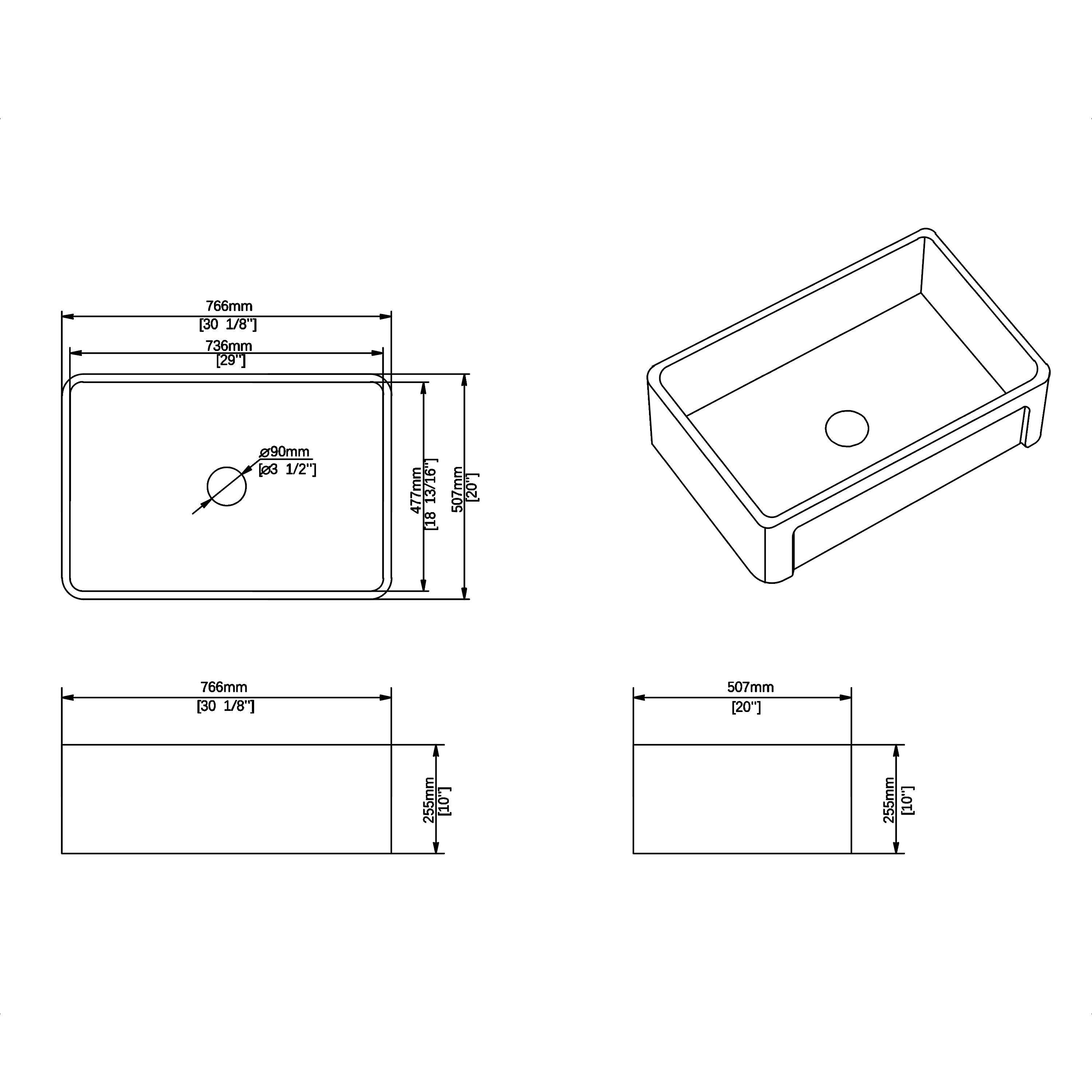 CASAINC SL-SAW3320R1 Kitchen-Sinks - View #3