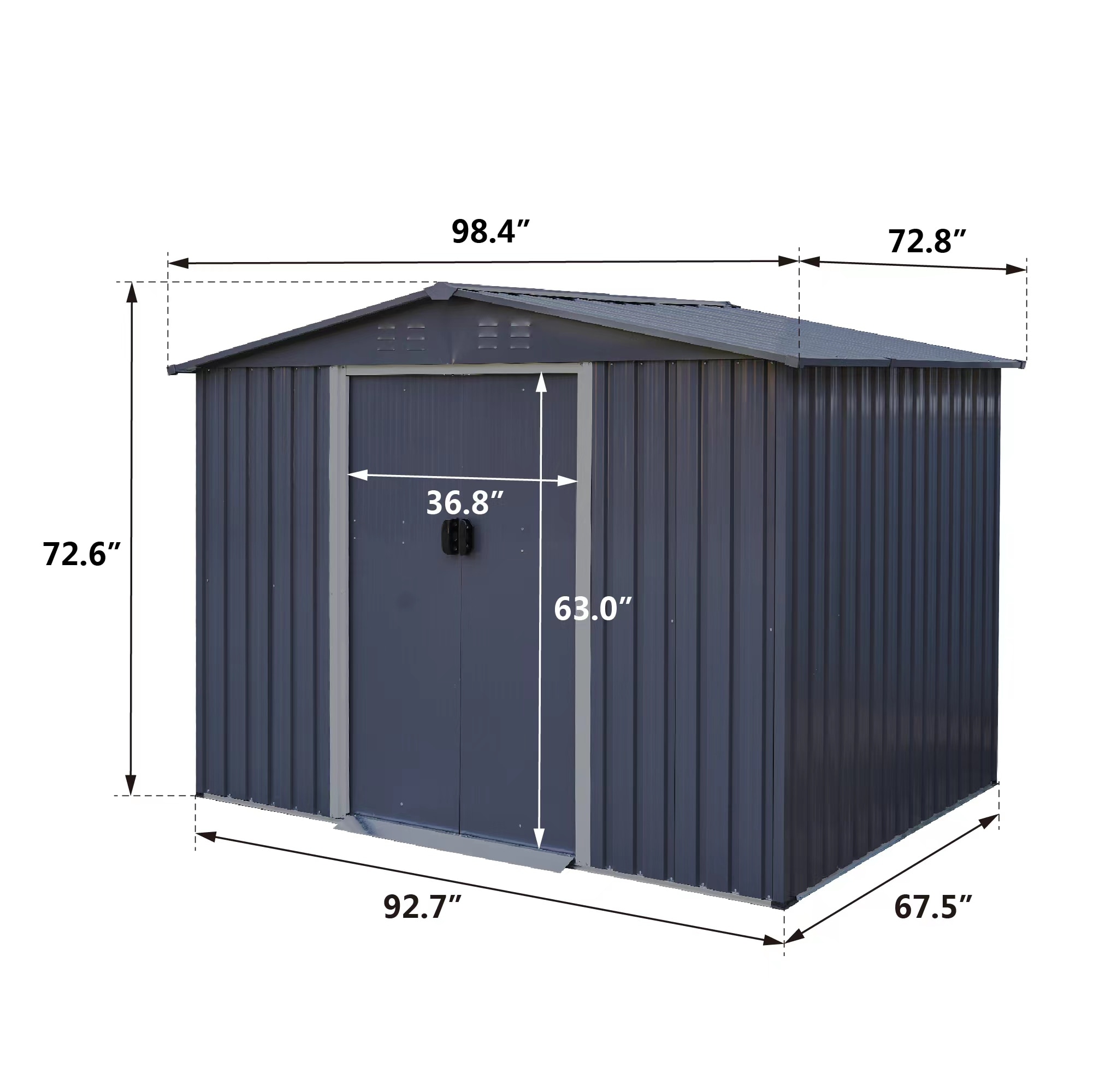Maocao Hoom 7.72-ft x 5.62-ft Galvanized Steel Storage Shed in the ...