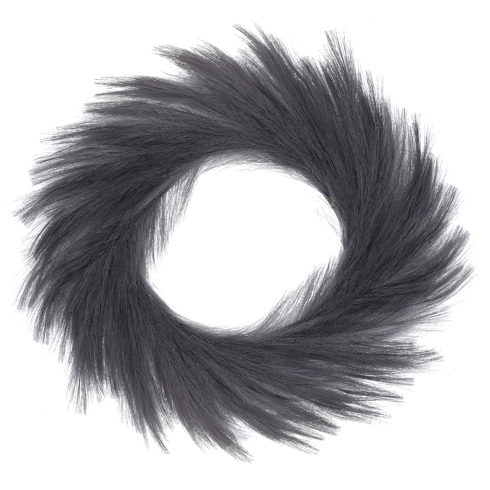 Unique Bargains Pampas Grass Wreath Gray 22 Inch Faux Pampas Wreath for Front Door Artificial Pampas Wreath for Farmhouse Wall Decor