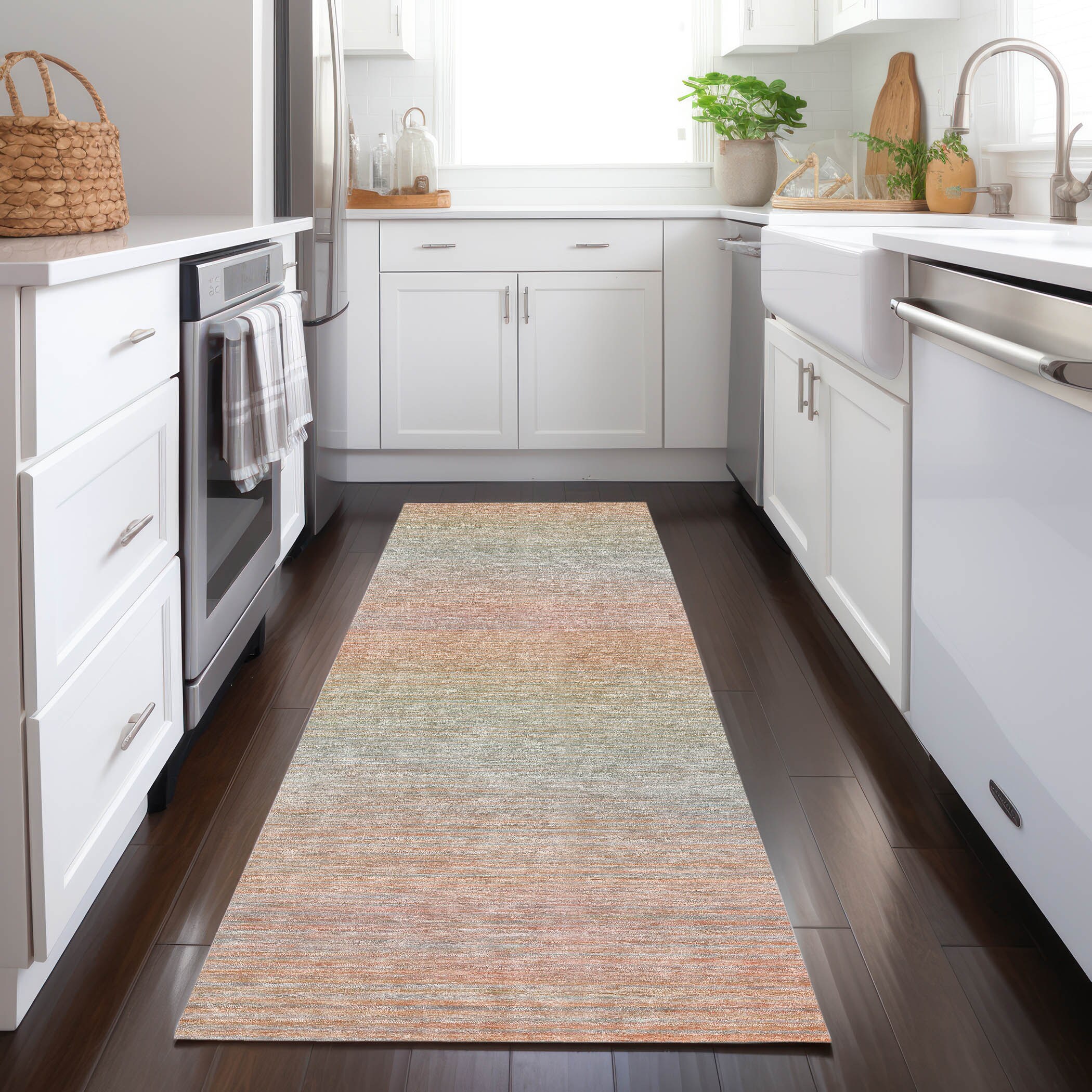 Addison Rugs ACN1293CR2X8 Chantille ACN1293CR 2 x 7 (ft) Polyester Coral Rectangular Indoor/Outdoor Geometric Machine washable Runner rug