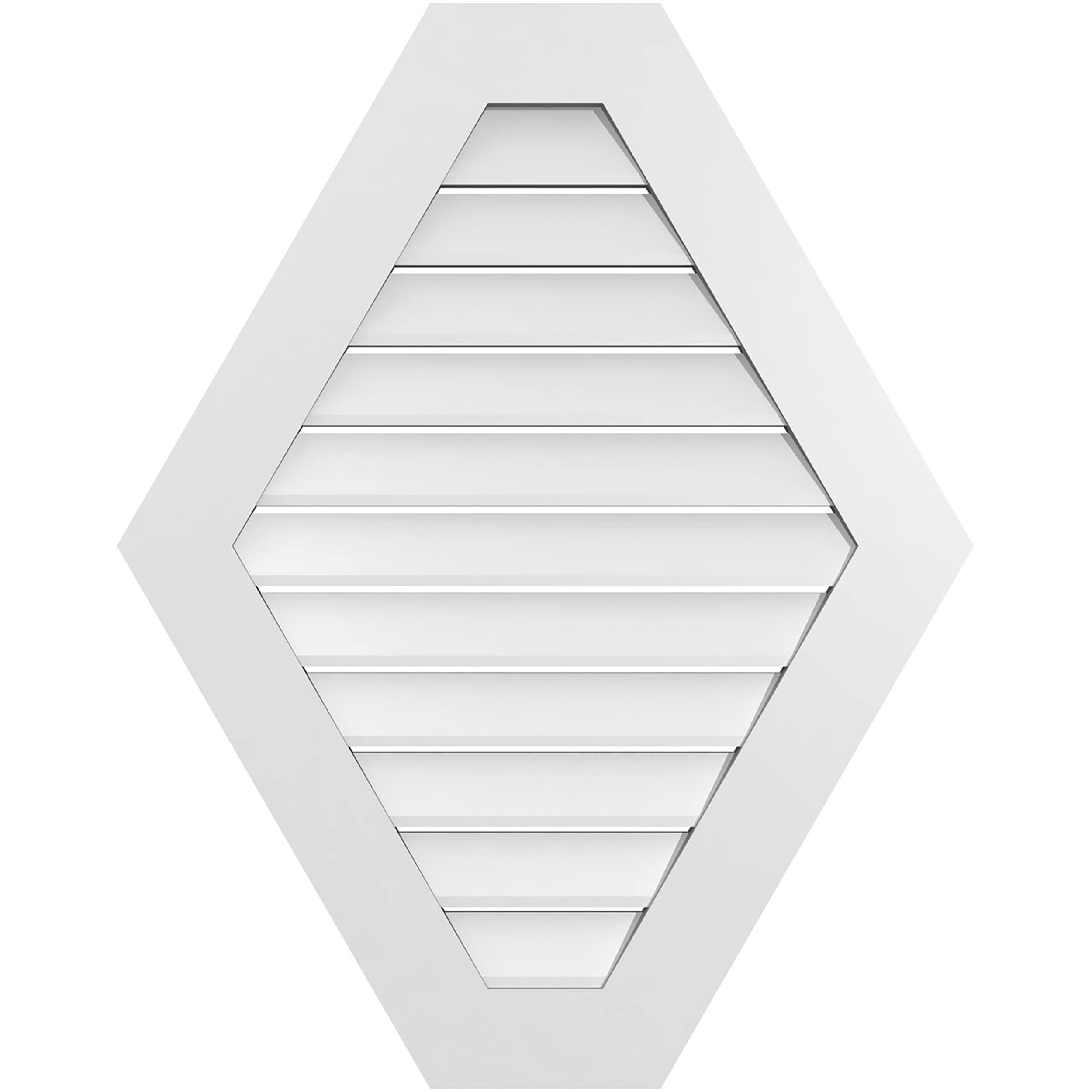 Ekena Millwork GVPHP30X3801SF 30-Inches x 38-Inches Off-white Peaked PVC Gable Louver Vent