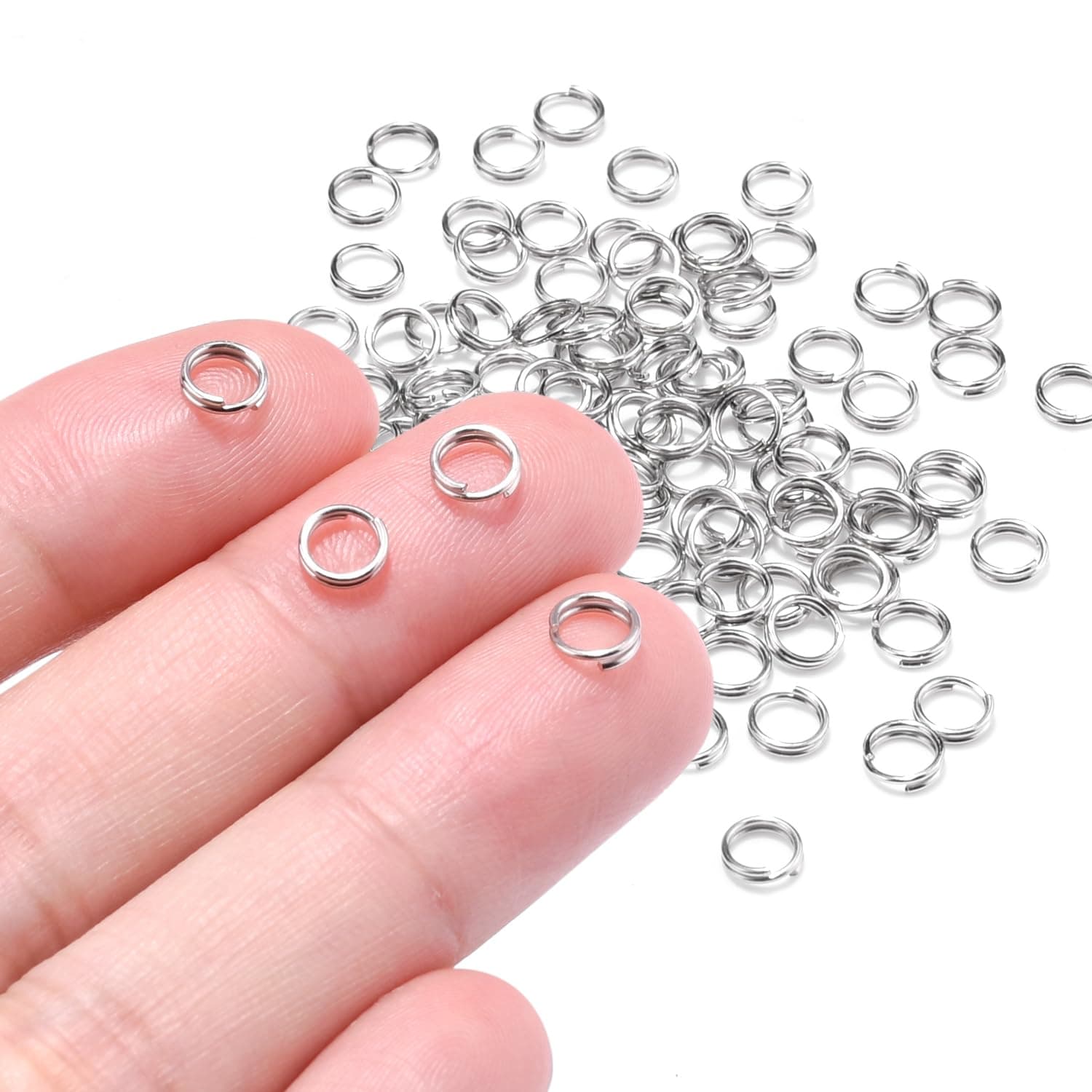 Linder Group Inc 100 pcs mini split rings 5 8 mm double loop round jump ...