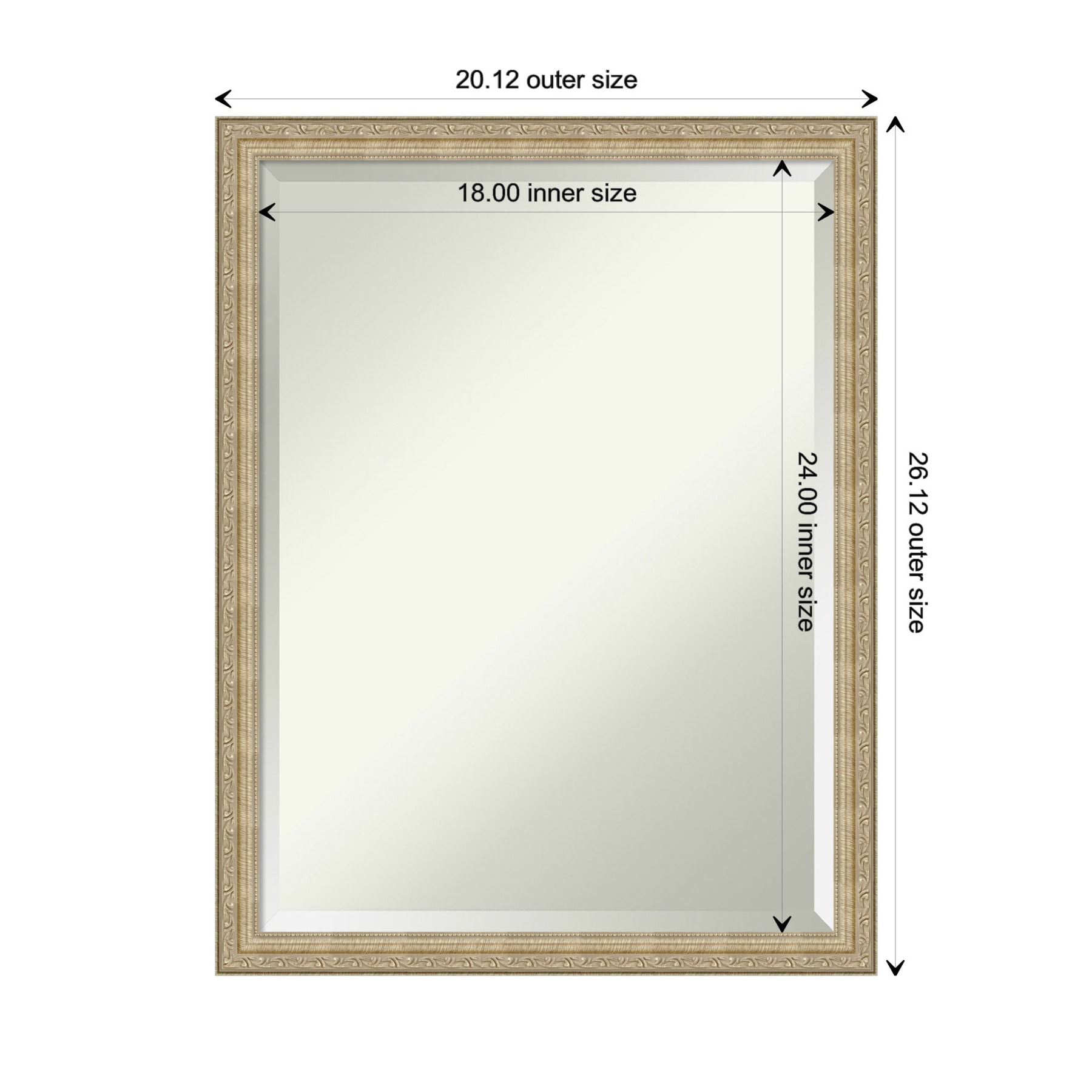 Paris Champagne Elegance 20x26 Bronze-Gold Rectangular Wall Mirror