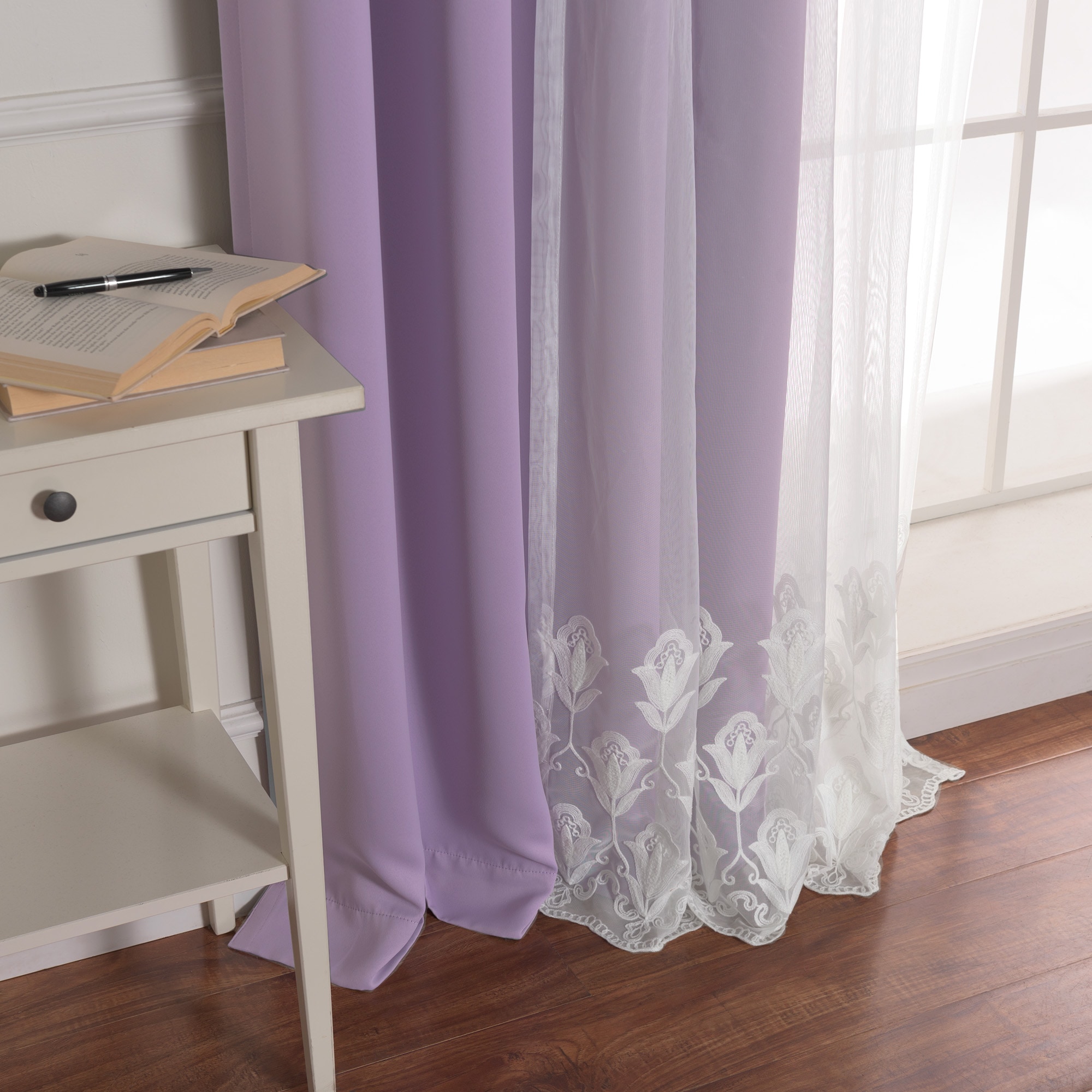 Best Home Fashion MM-TULIP-96-LAVENDER curtains - View #5