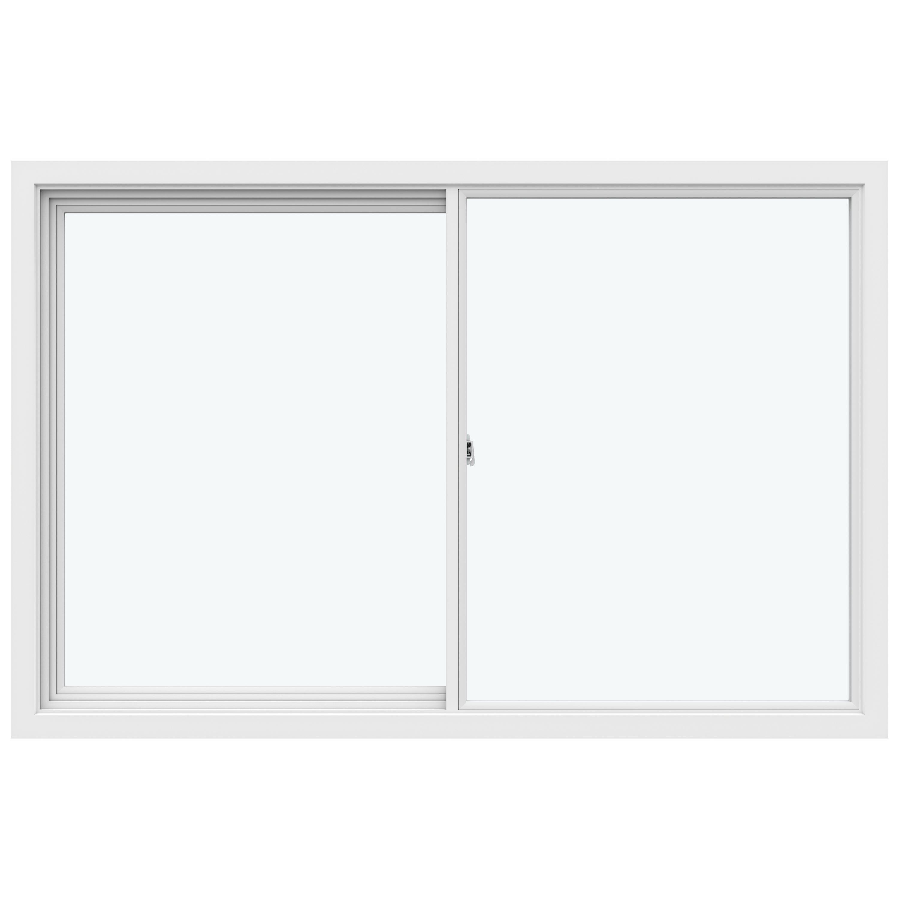 JELD-WEN JW232900649 V-2500 Left-operable Vinyl Replacement White Sliding Window Full Screen Included
