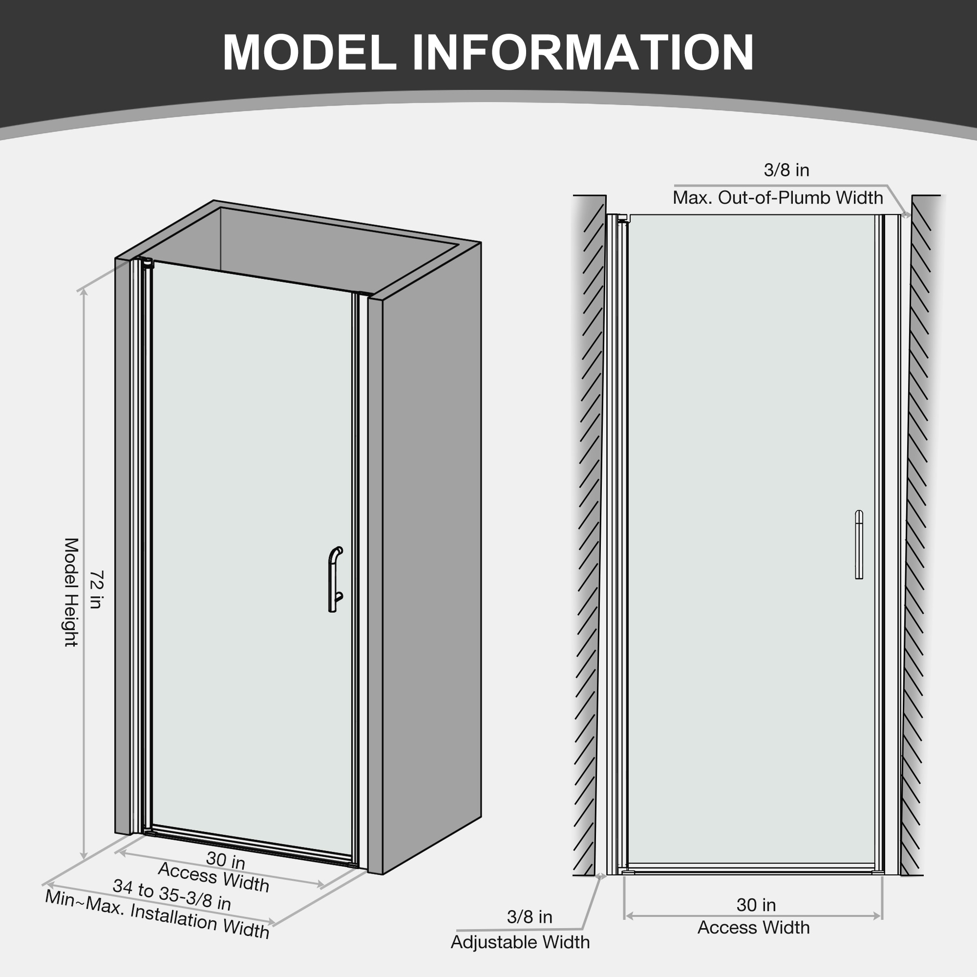 Lordear LD-AUG1012BN Shower-Doors - View #5