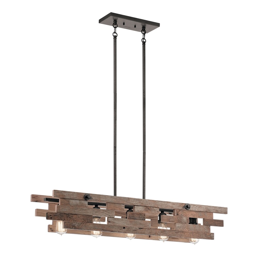 Kichler 44229AVI Cuyahoga Mill 5-Light Gray Farmhouse Dry rated Chandelier
