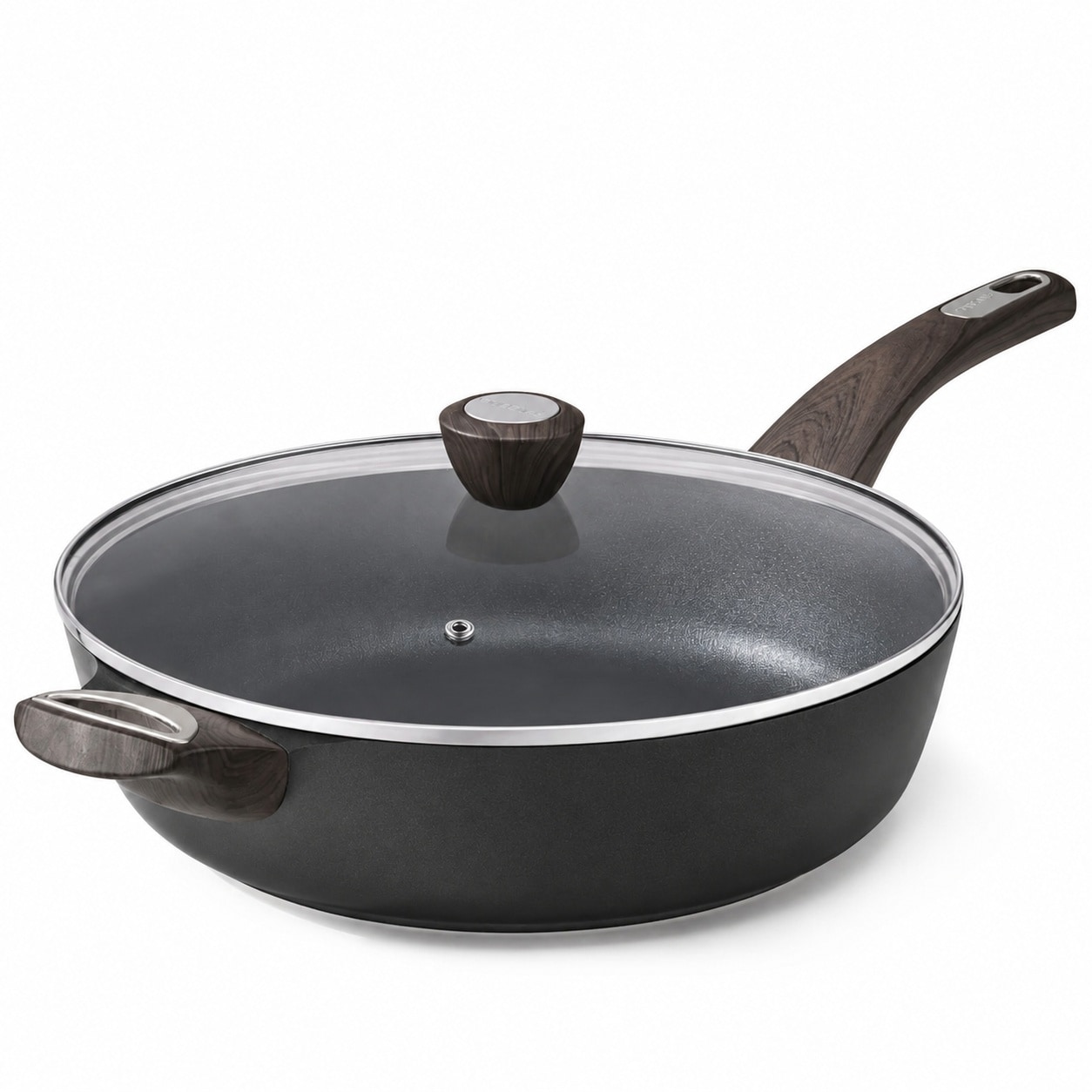 DHMHD Nonstick Frying Pan Skillet with Lid 10.5 Inch Deep Frying Pan 3.8 Quart Saute Pan with Cover Induction Compatible Healthy Cooking Pan #LDH0817X006