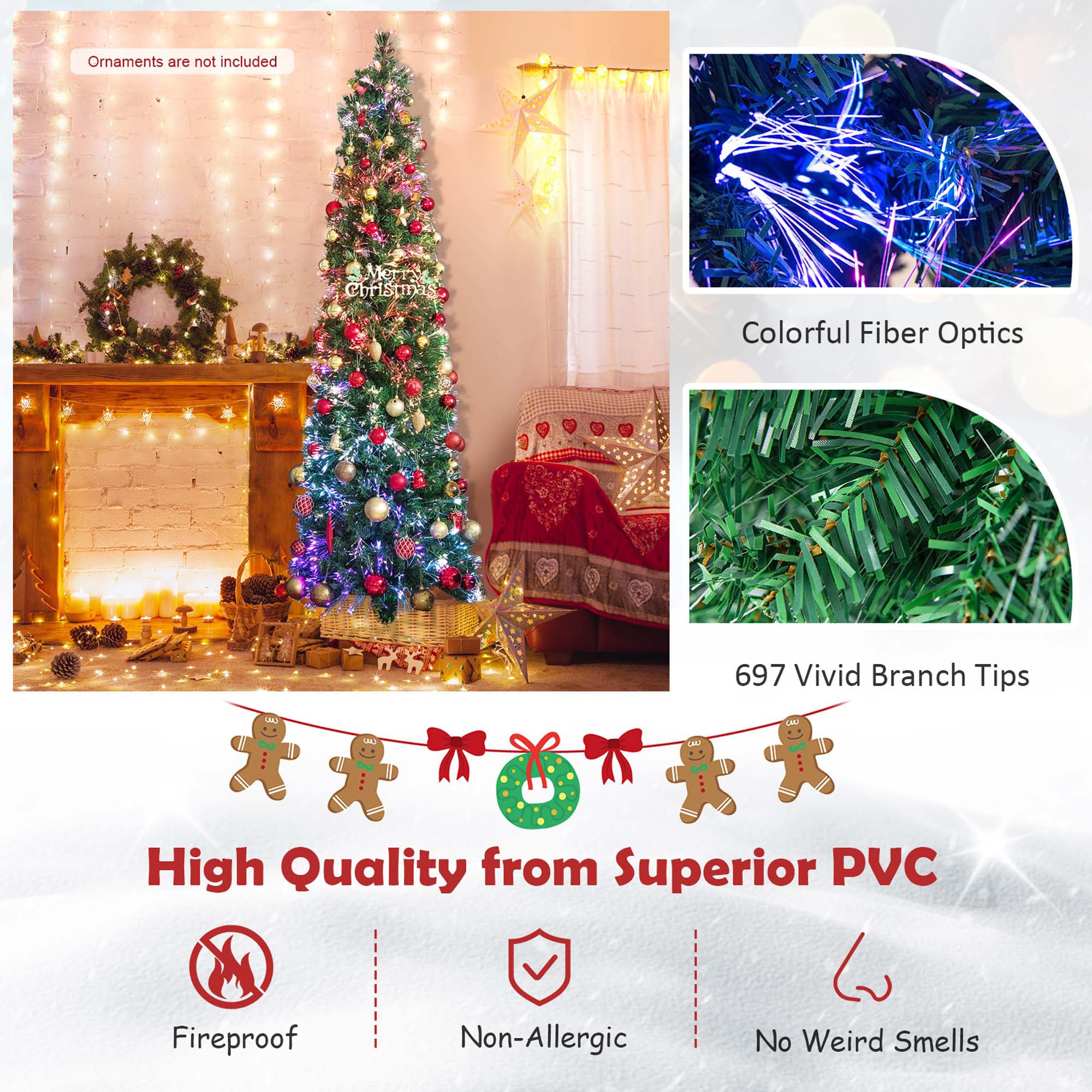 Costway LWS00703 Artificial-Christmas-Trees - View #6
