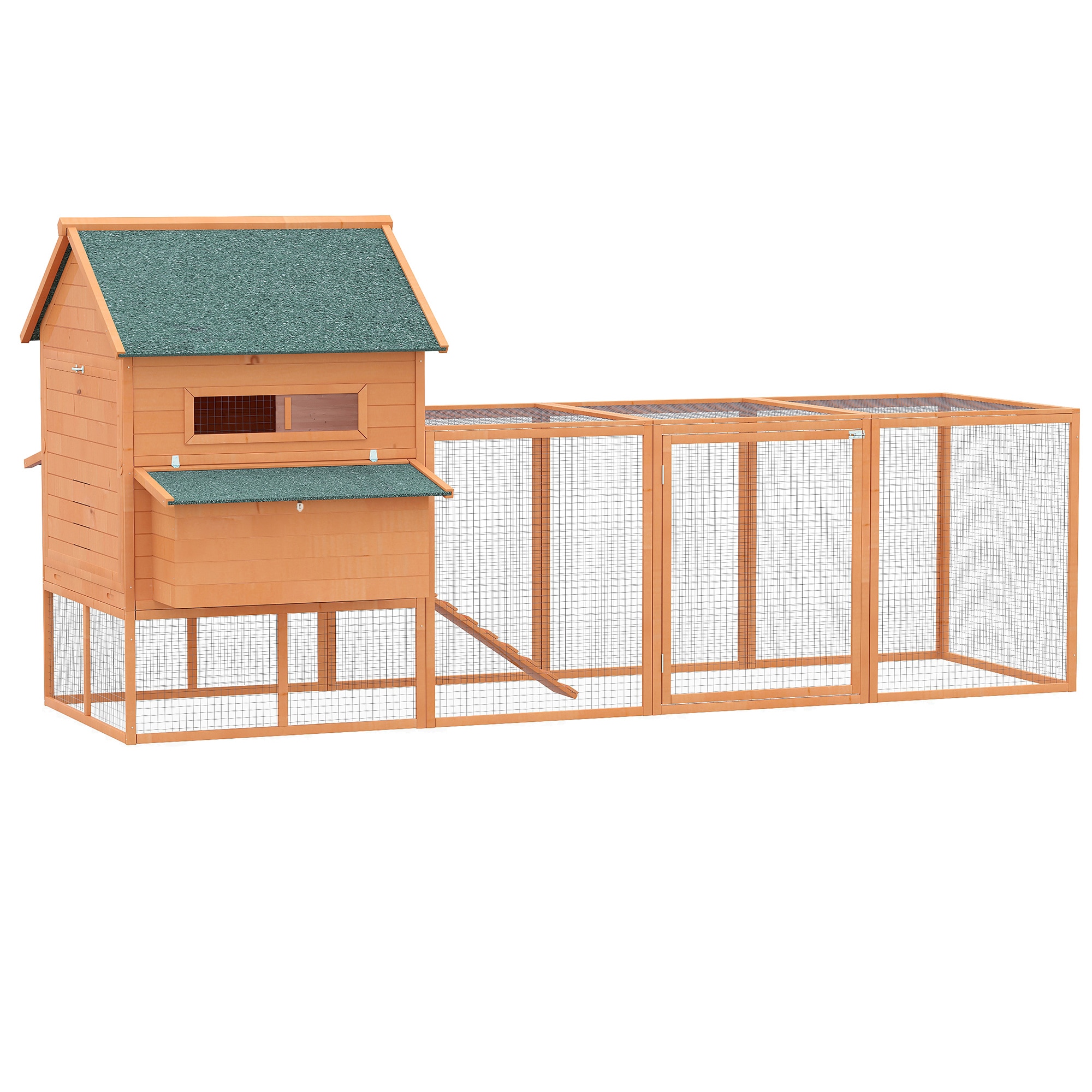  137 Wooden Chicken Coop Nesting Box Run Orange​
