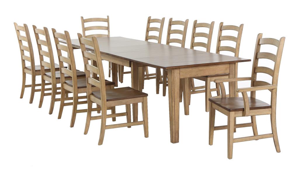 Sunset Trading Brook Distressed Two Tone Sonoma Oak And Pecan Brown Dining Room Set With Rectangular Table At Lowes Com