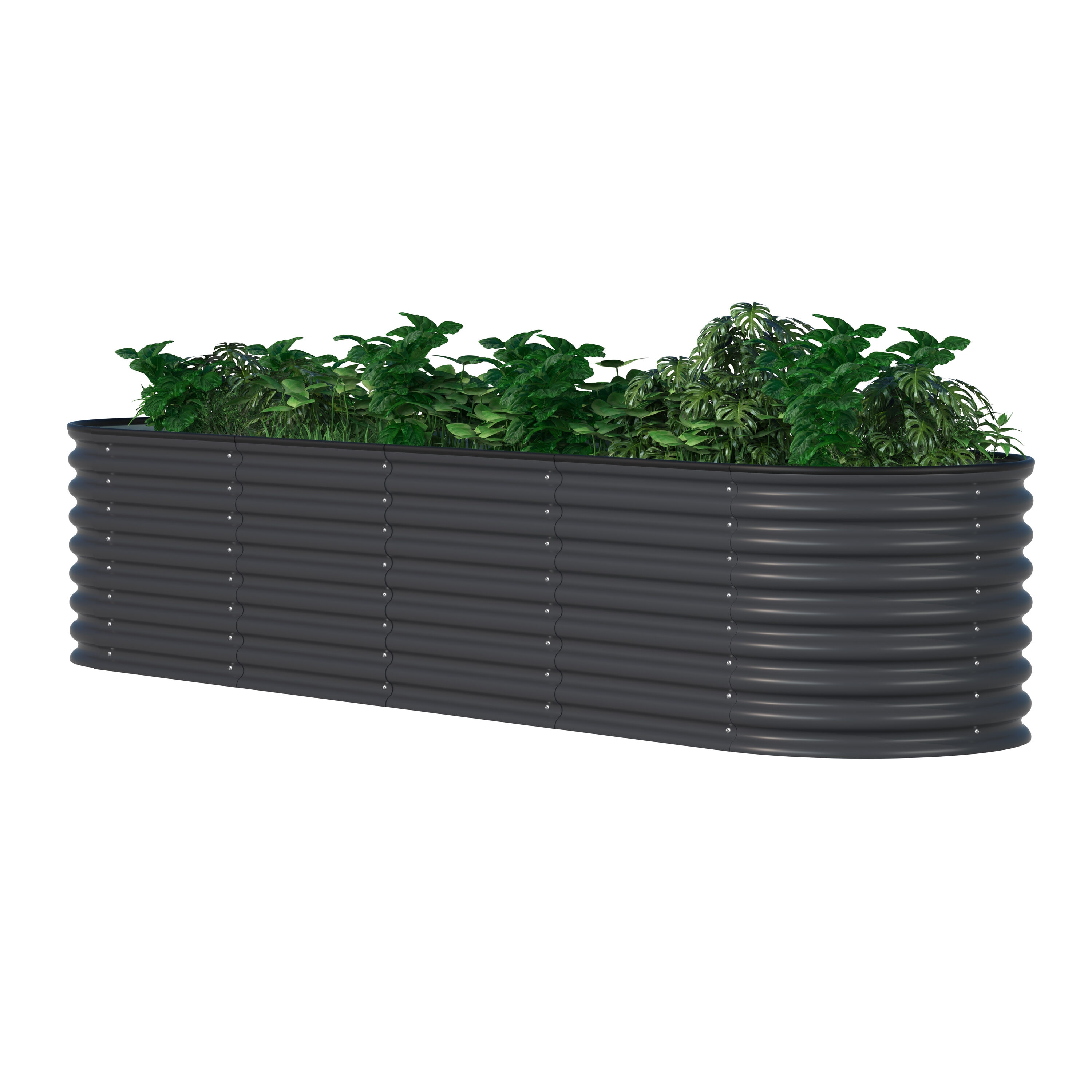 VEIKOUS PG0102-06BK-01 24-in W x 96-in L x 23-in H Gray Metal Raised Garden Bed