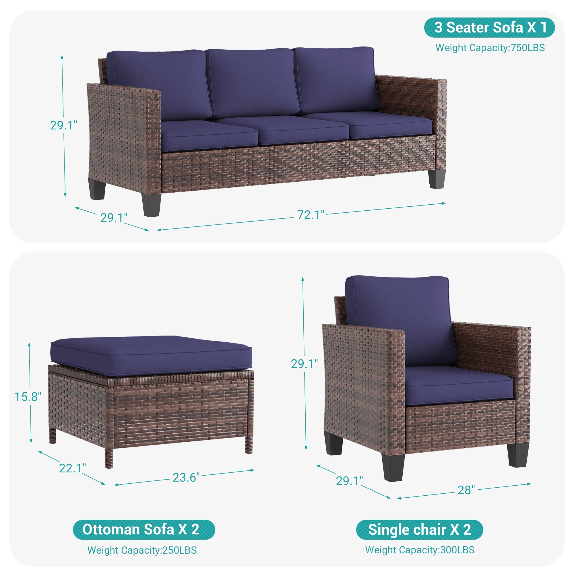 ACEGOSES LW-115BNY Patio-Conversation-Sets - View #2