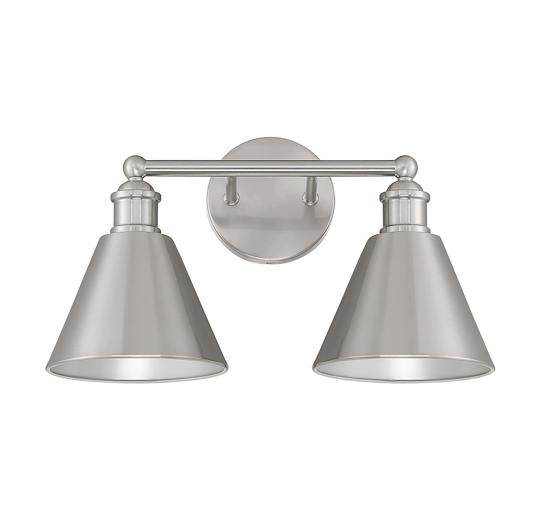 Brushed Nickel 2-Light Modern Farmhouse Vanity Light