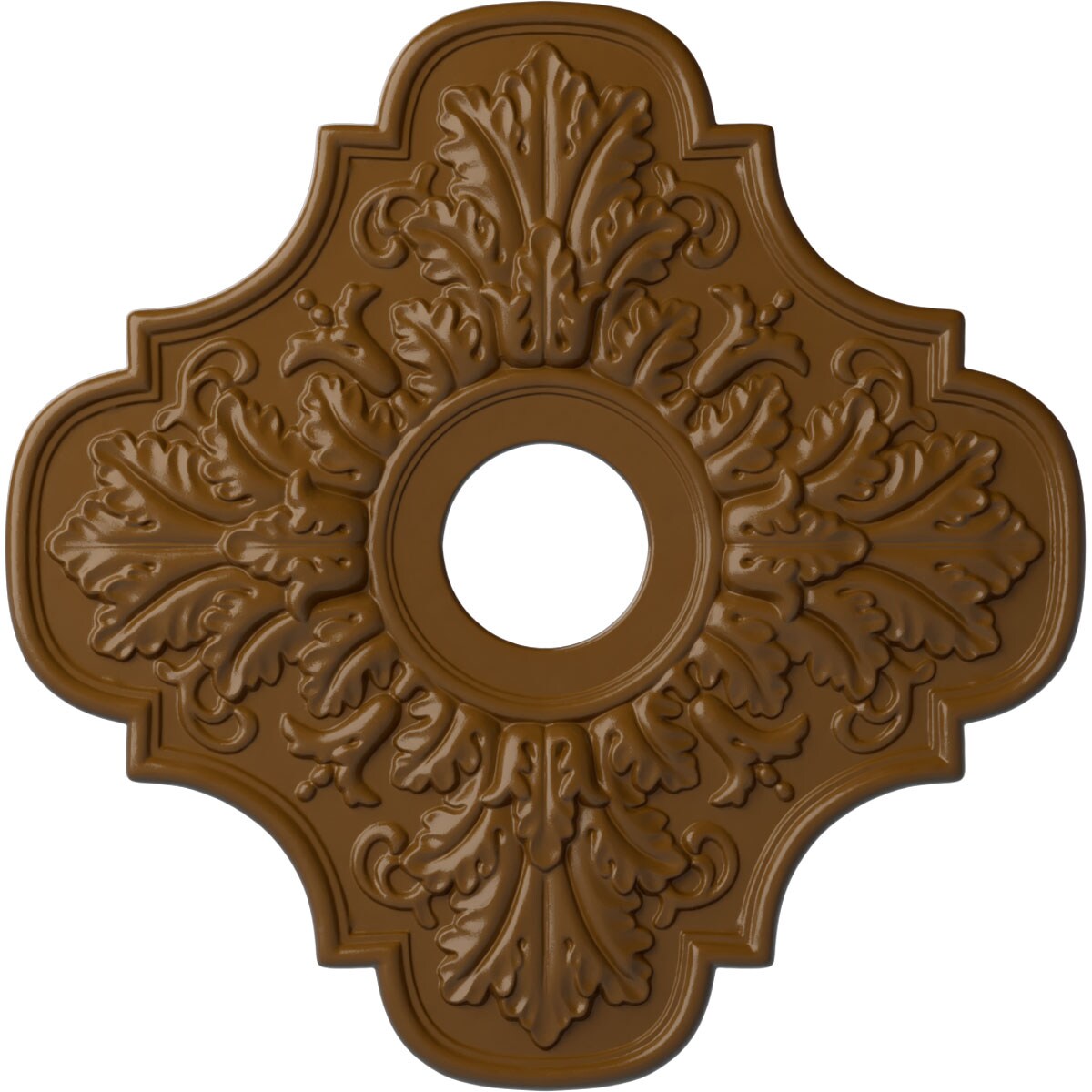 Ekena Millwork CM17PESTF Peralta 17.75-in W x 17.75-in L Painted Smokey Topaz Polyurethane Whole Ceiling Medallion