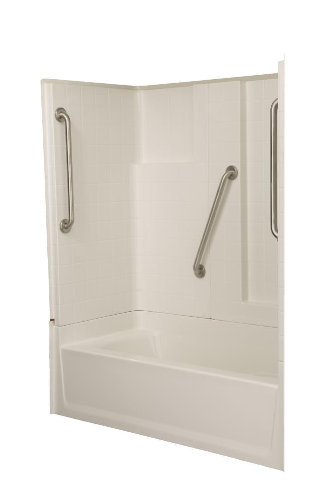 Laurel Mountain Parksley White 3-Piece 30-in x 60-in x 73-in Bathtub ...