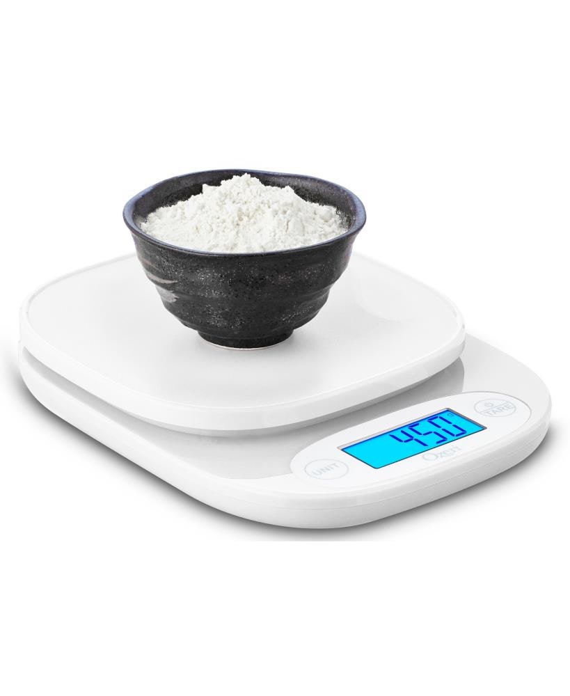 Digital Food Scale with Plastic Bowl, White, FOOD PREP