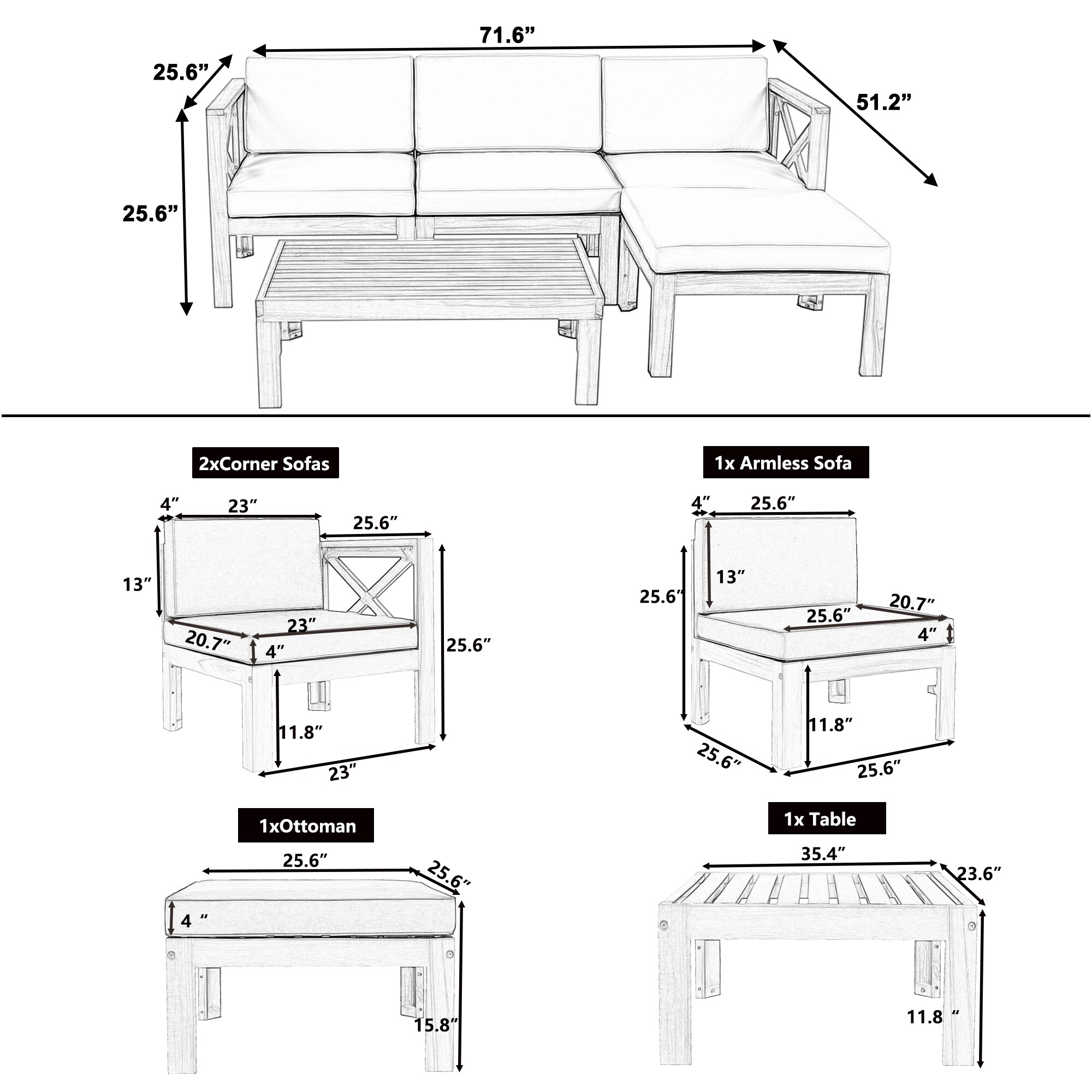 Bybafun YA0100373 Patio-Sofas-Daybeds - View #15