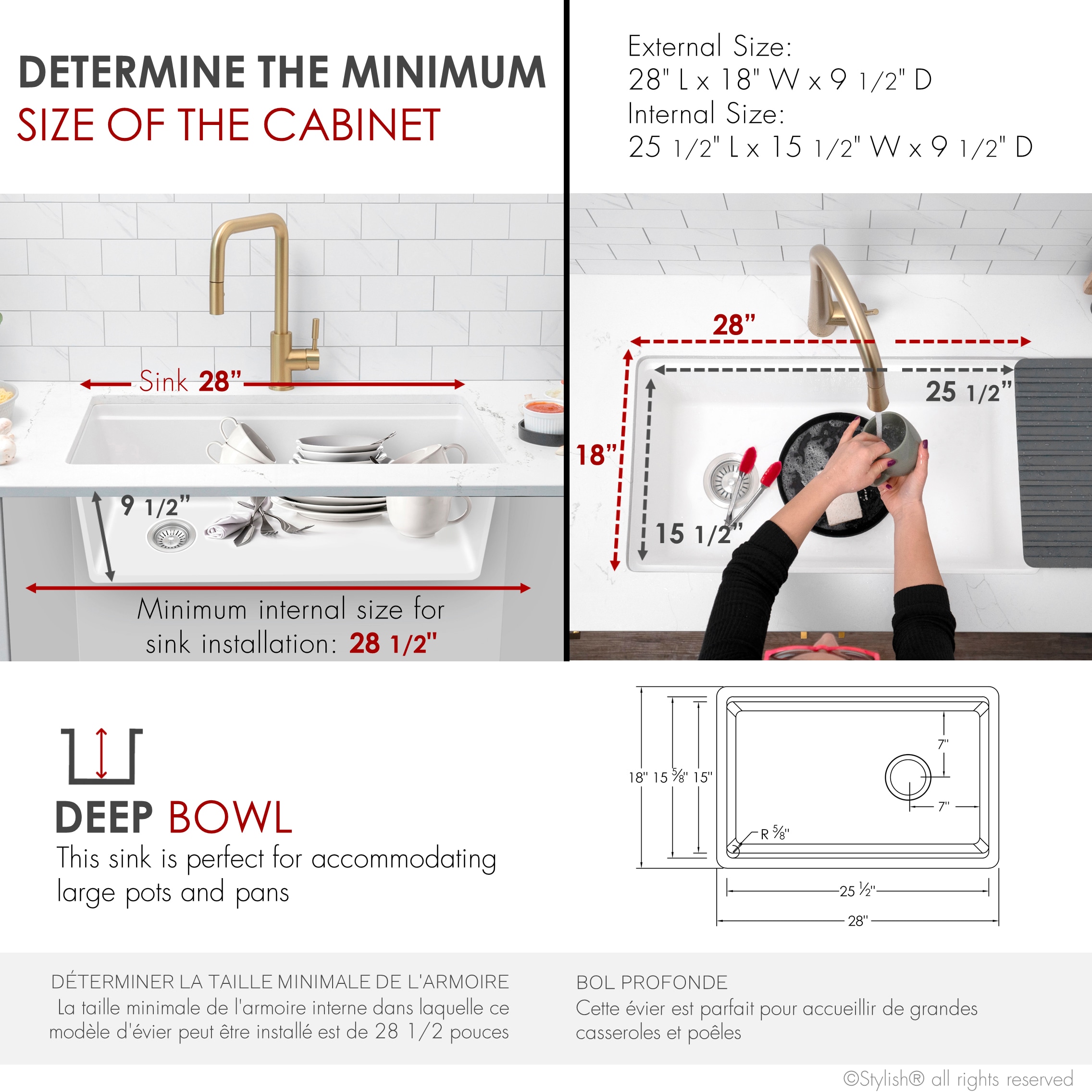 Stylish S-828WH1 Kitchen-Sinks - View #5